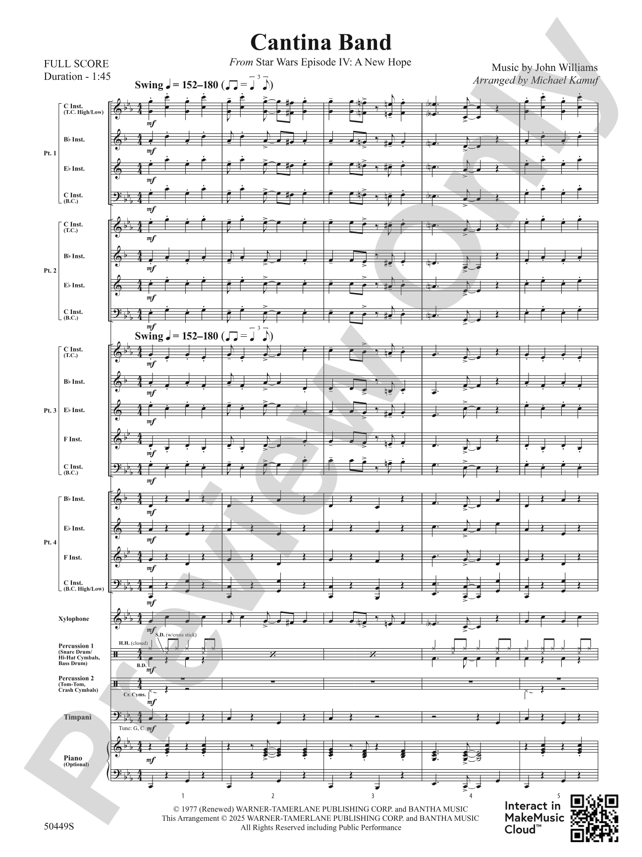 Cantina Band: Flexible Band/String Ensemble Score & Parts