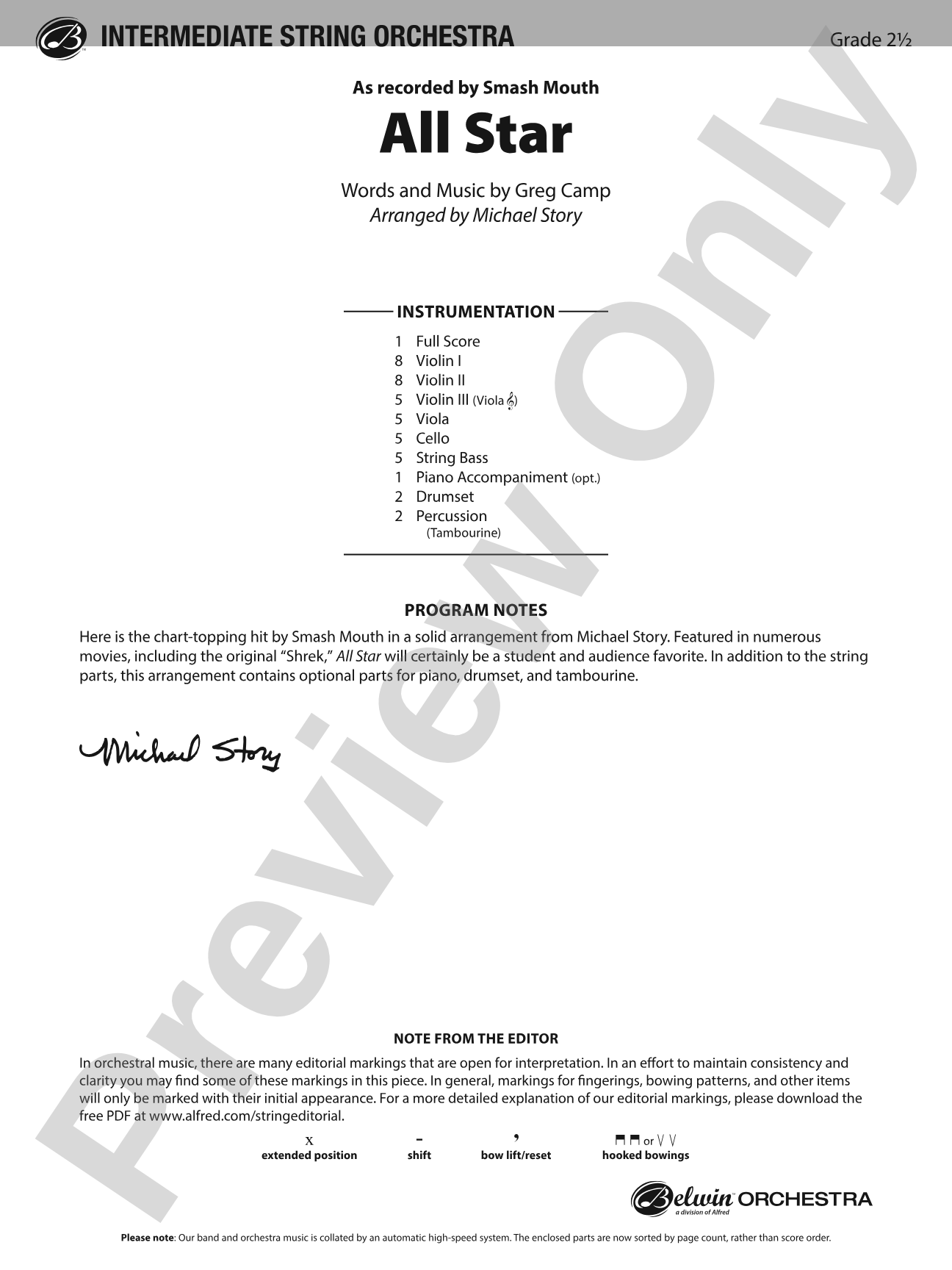 All Star: String Orchestra Conductor Score & Parts