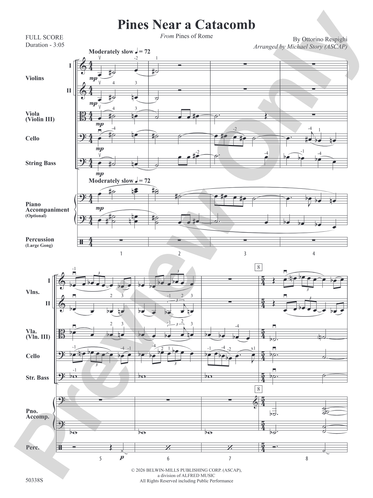 Pines Near a Catacomb: String Orchestra Conductor Score & Parts