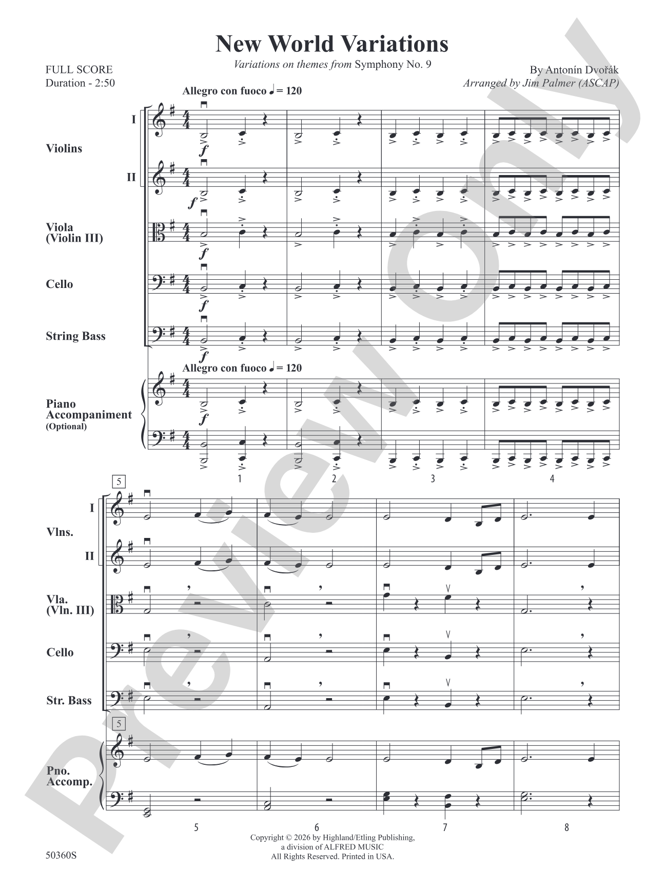 NEW WORLD VARIATIONS/SIS: String Orchestra Conductor Score & Parts