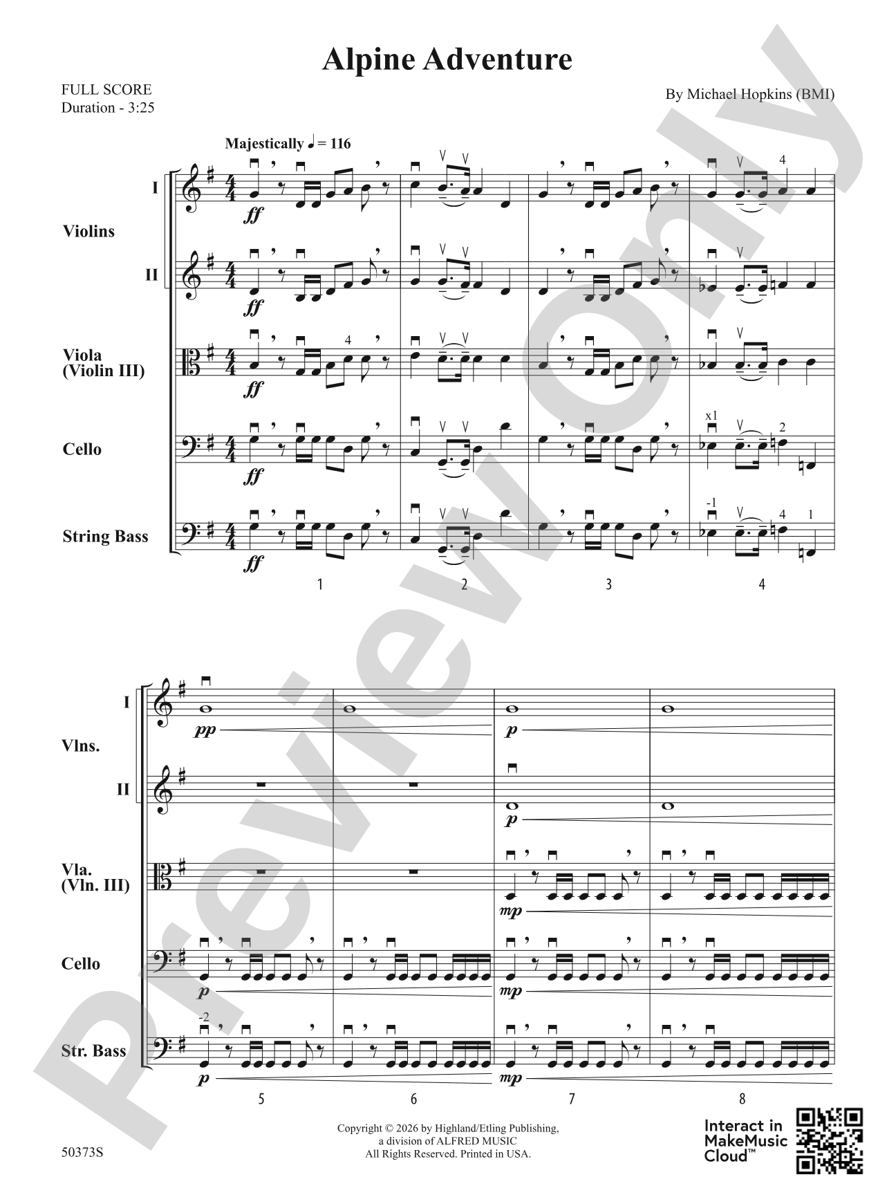 Alpine Adventure: String Orchestra Conductor Score & Parts
