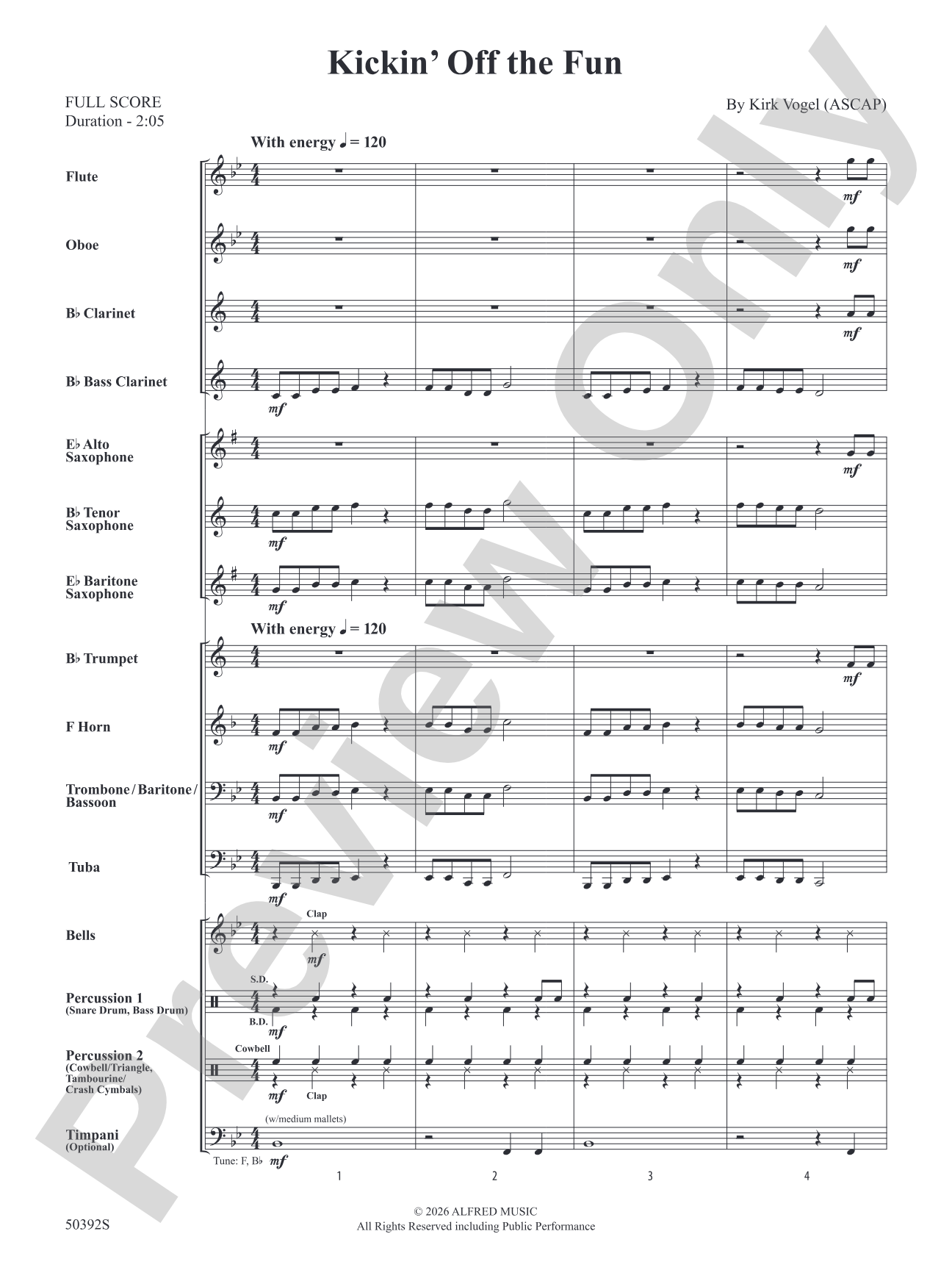 Kickin' Off the Fun: Concert Band Conductor Score & Parts