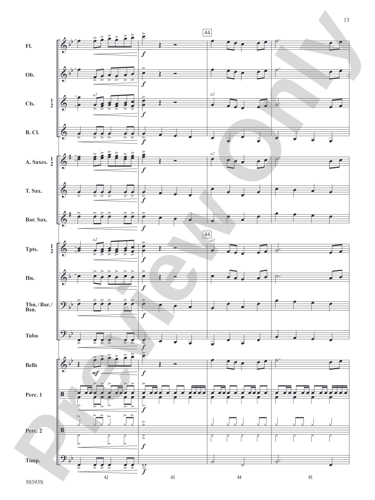 Silver Falls March: Concert Band Conductor Score & Parts