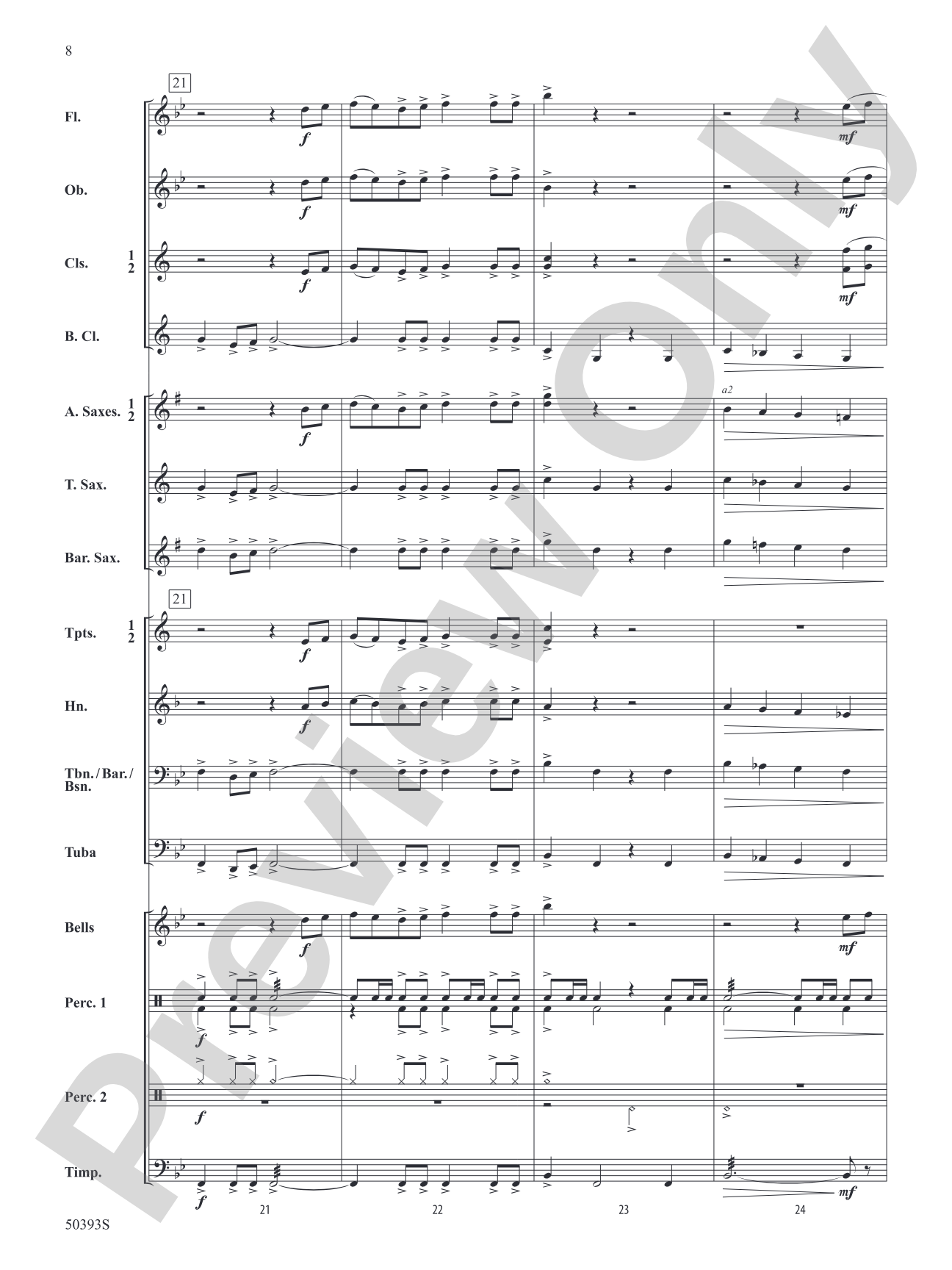 Silver Falls March: Concert Band Conductor Score & Parts