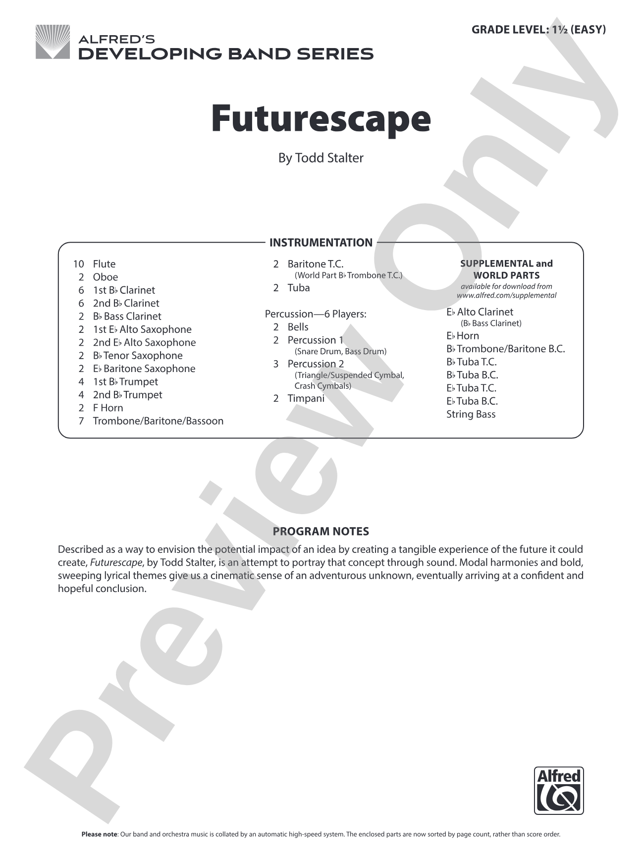 Futurescape: Concert Band Conductor Score & Parts