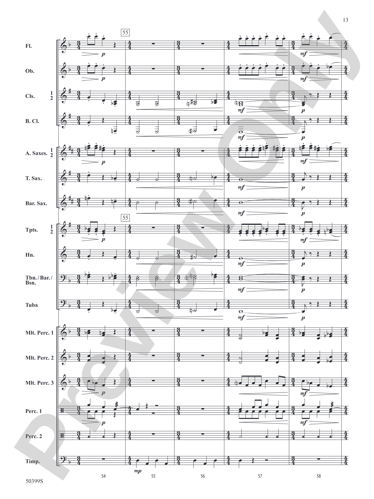 WAR DANCE OF SEVEN SERPENTS/DB: Concert Band Conductor Score & Parts