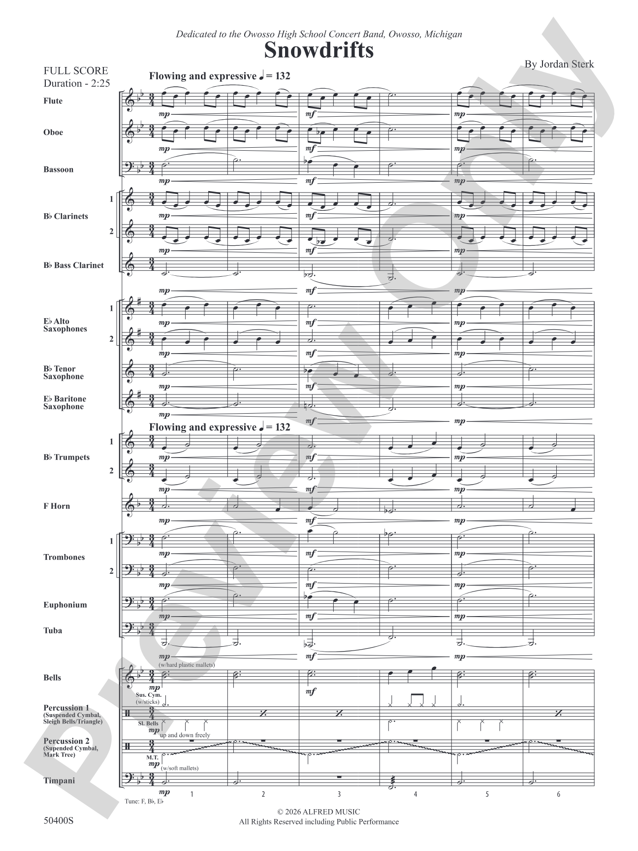 SNOWDRIFTS/YS: Concert Band Conductor Score & Parts