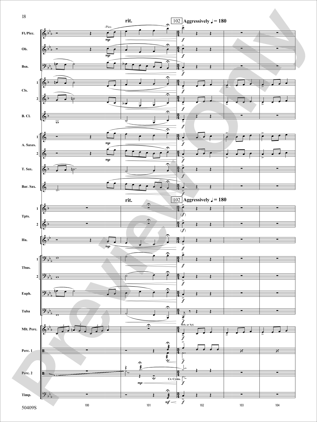 Fury of the Storm: Concert Band Conductor Score & Parts
