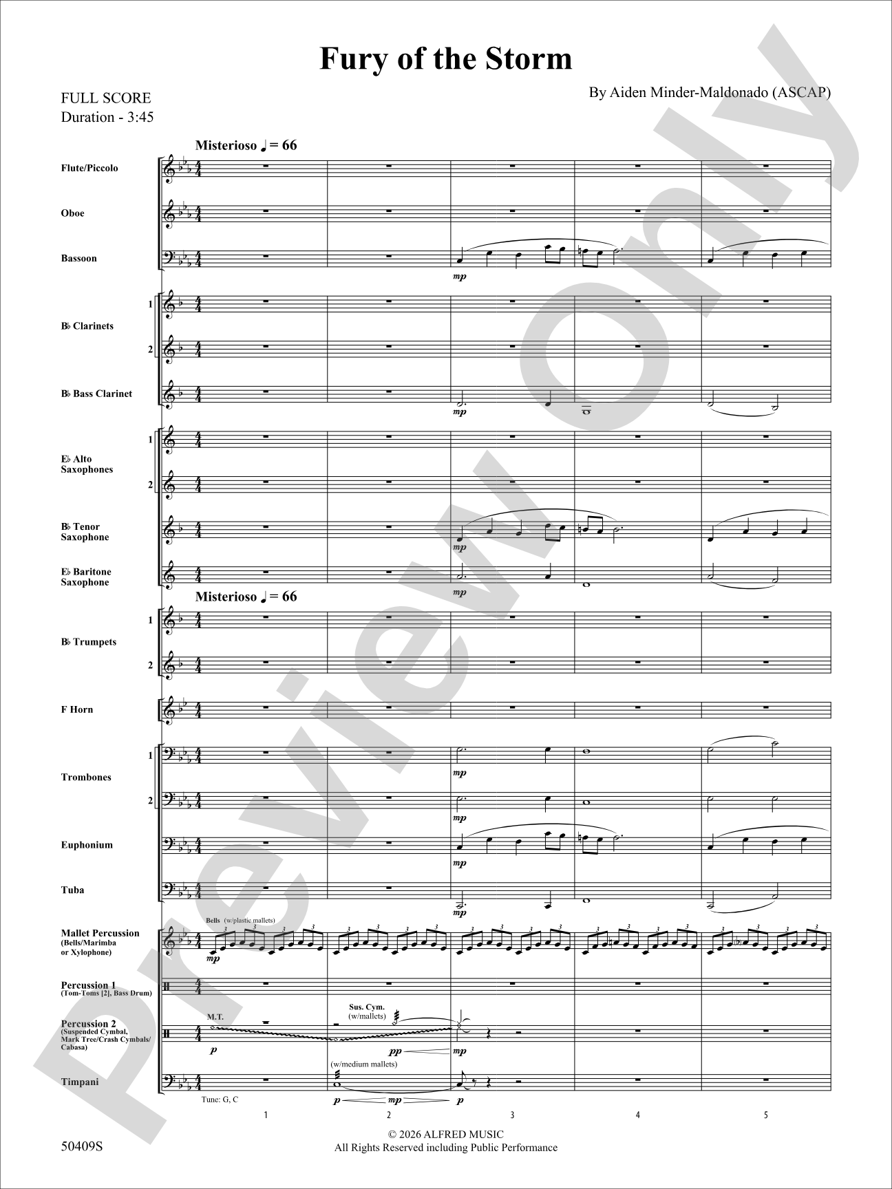 Fury of the Storm: Concert Band Conductor Score & Parts