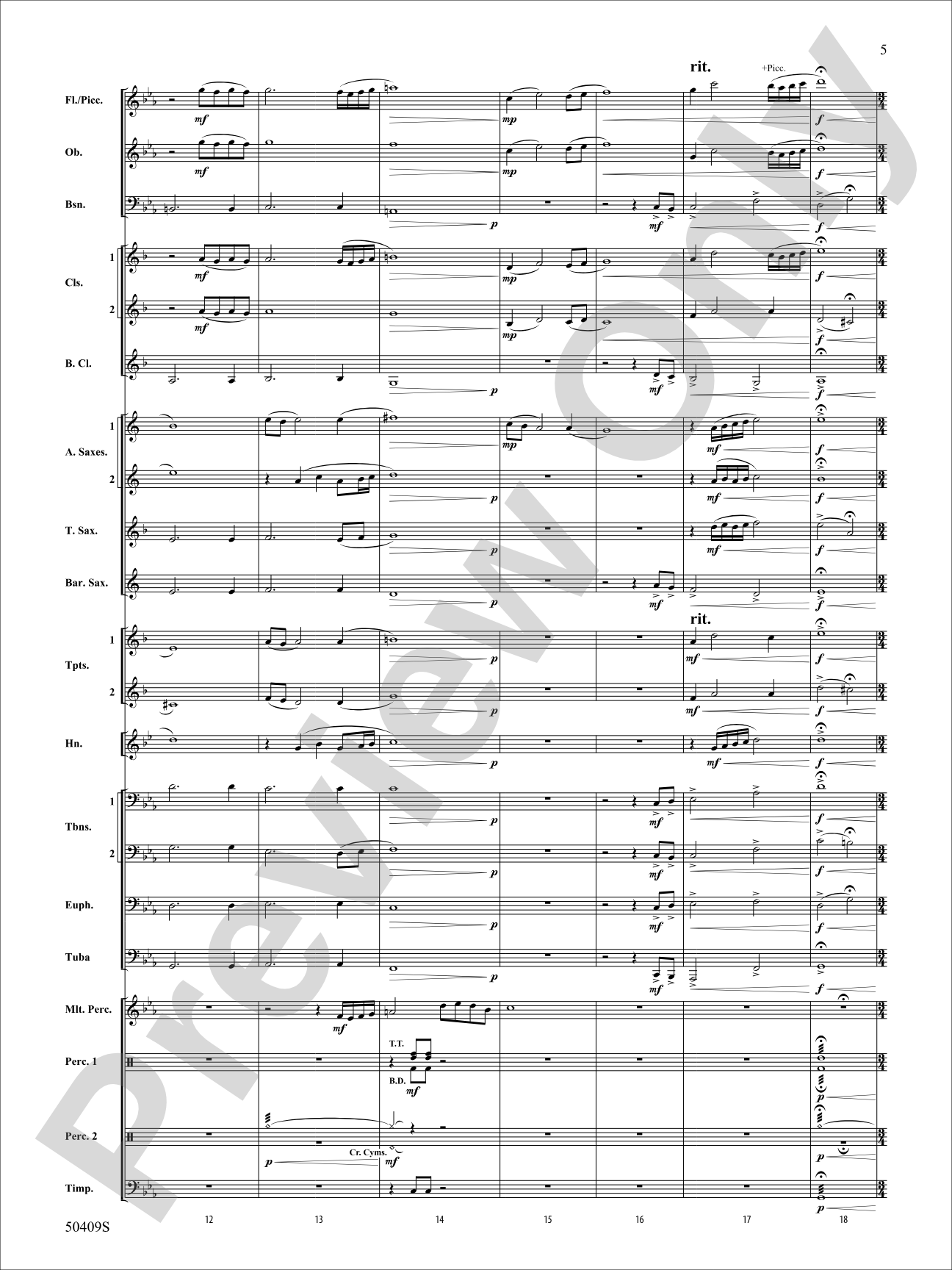 Fury of the Storm: Concert Band Conductor Score & Parts