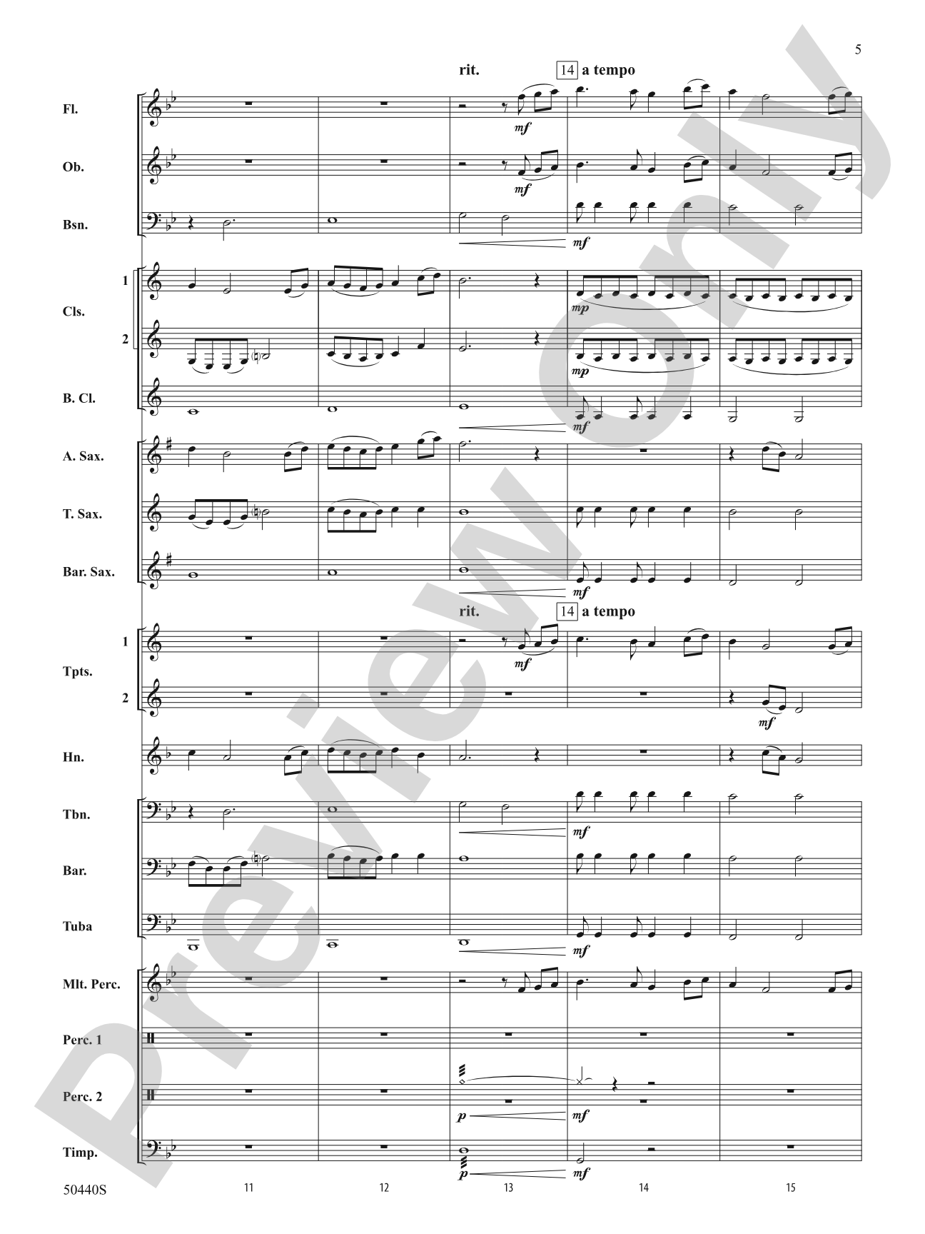 Further Derivations: Concert Band Conductor Score & Parts