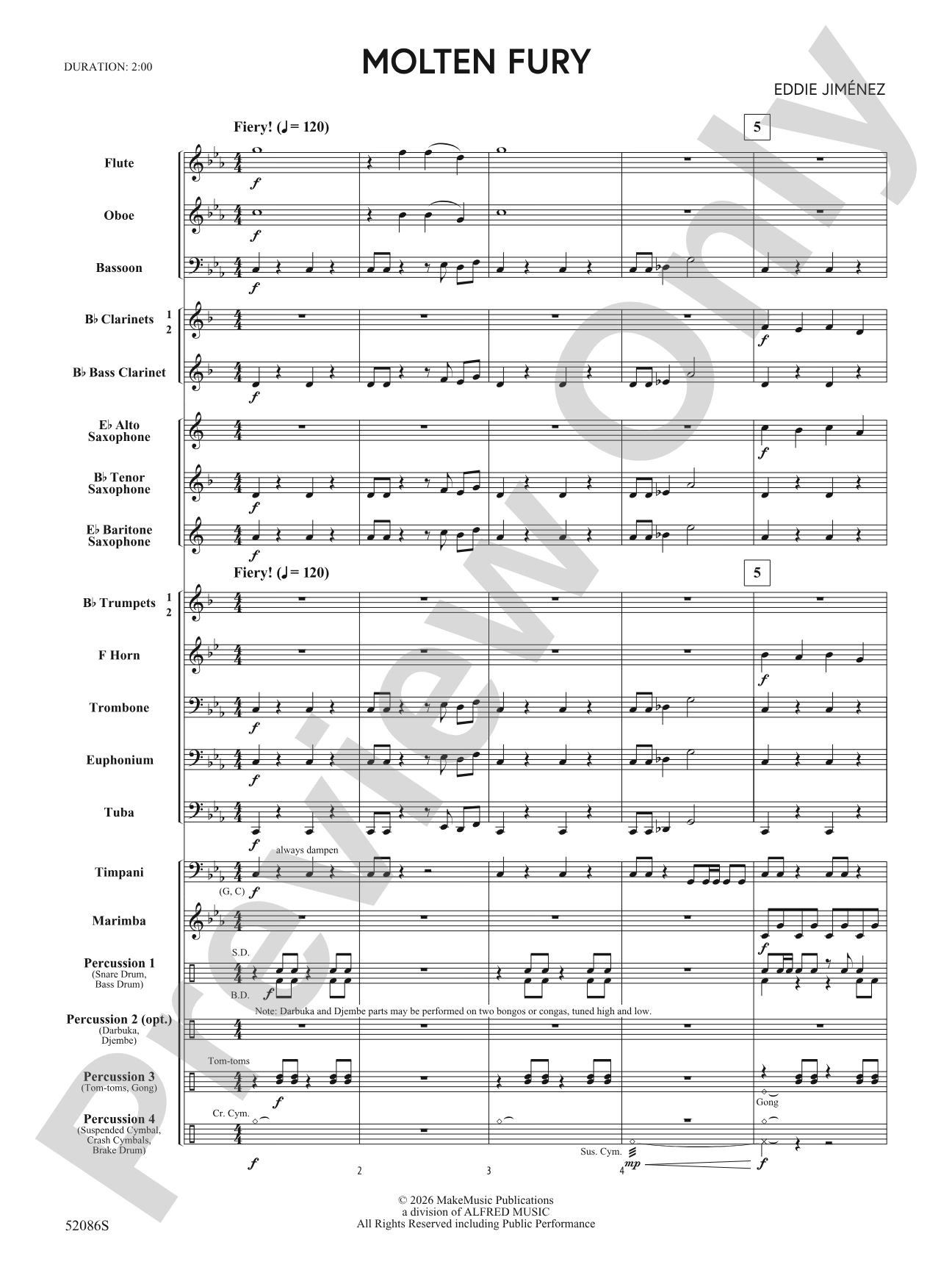 Molten Fury: Concert Band Conductor Score & Parts