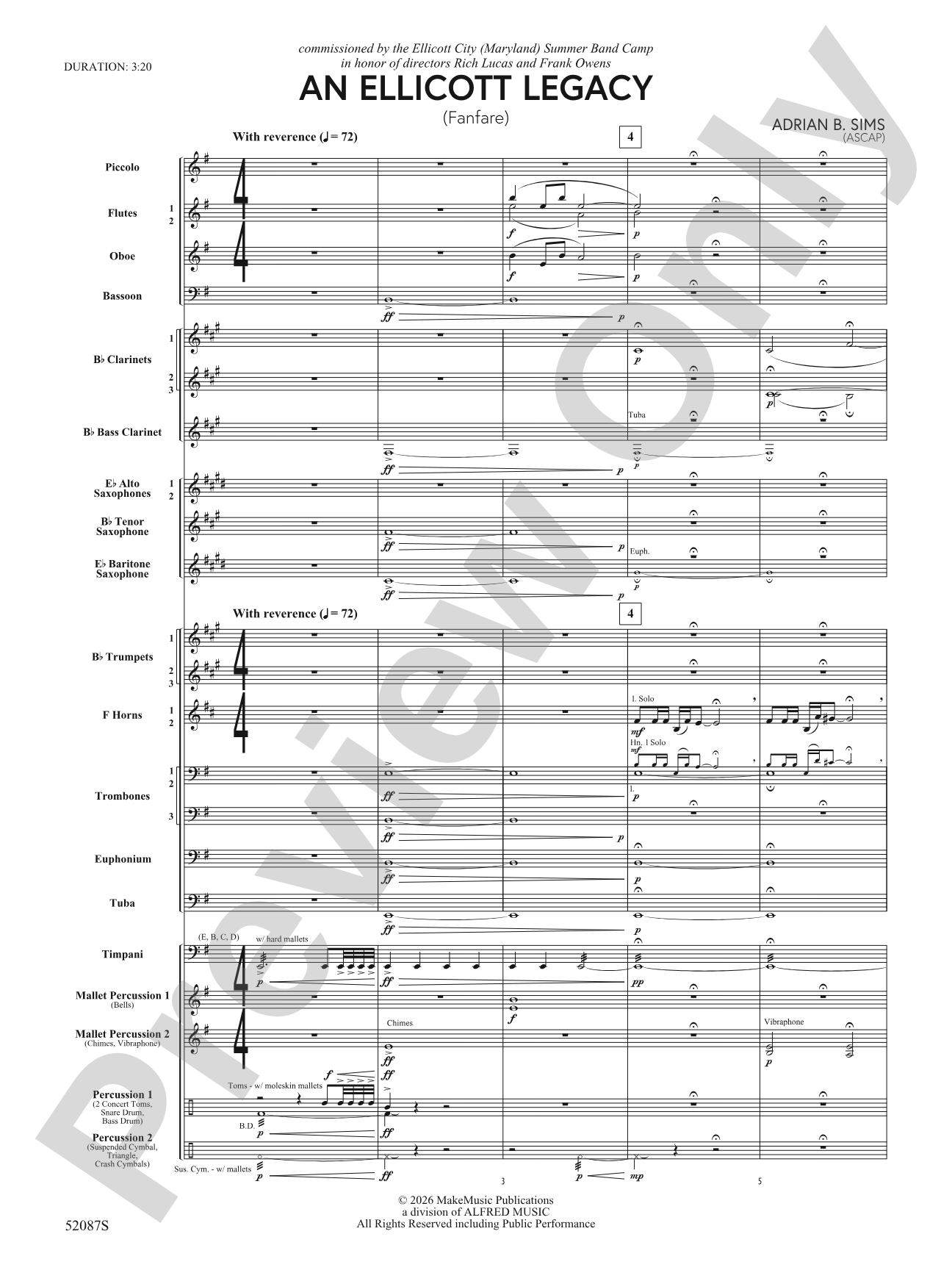 An Ellicott Legacy: Concert Band Conductor Score & Parts