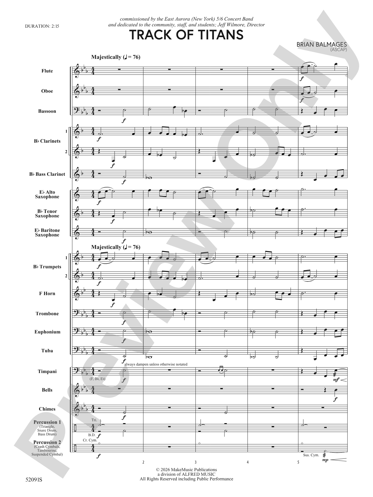 TRACK OF TITANS/MDB: Concert Band Conductor Score & Parts