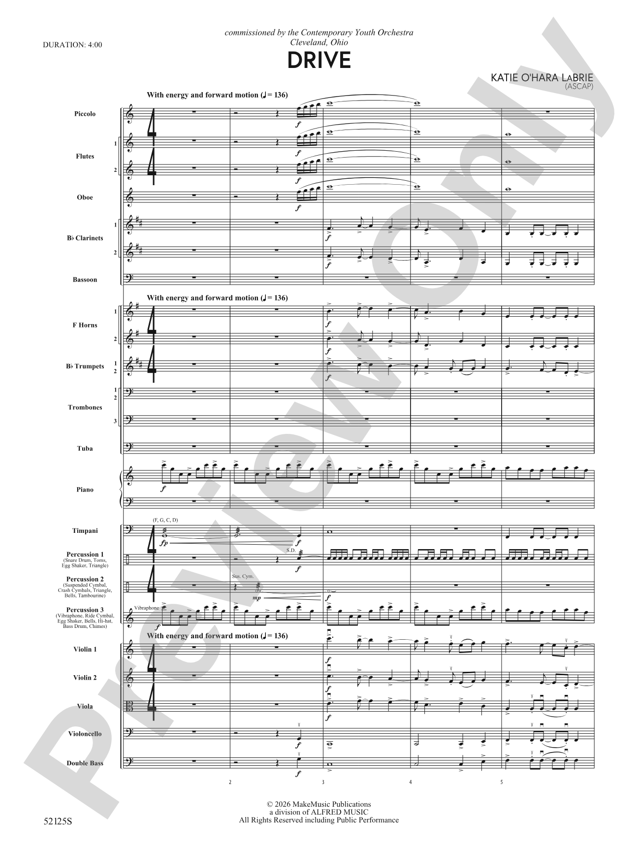 Drive: Full Orchestra Conductor Score & Parts
