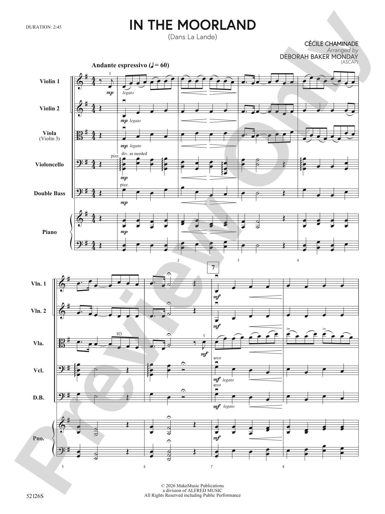 IN THE MOORLAND/MIS: String Orchestra Conductor Score & Parts