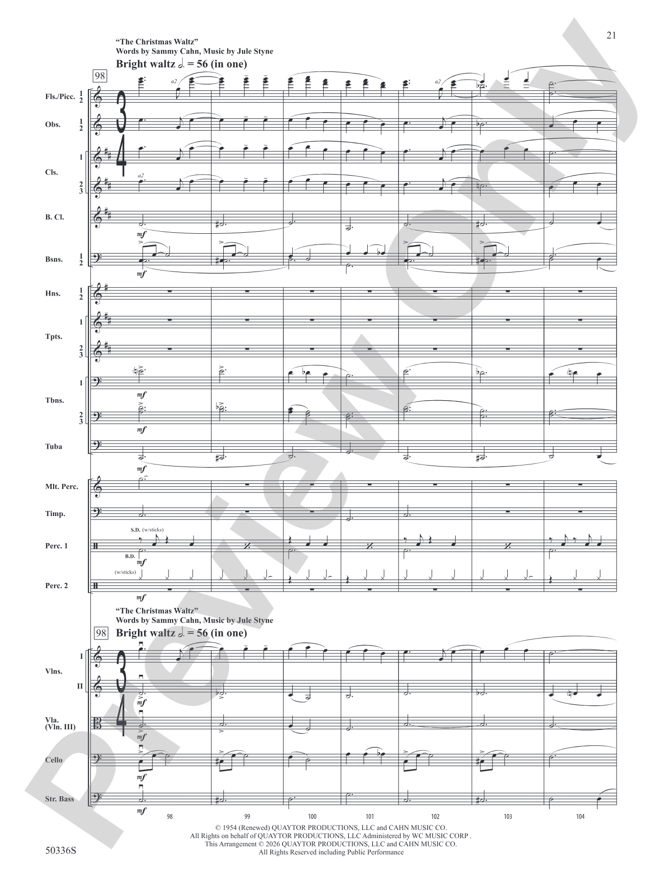 Another Wonderful Christmas: Full Orchestra Conductor's Score & Parts