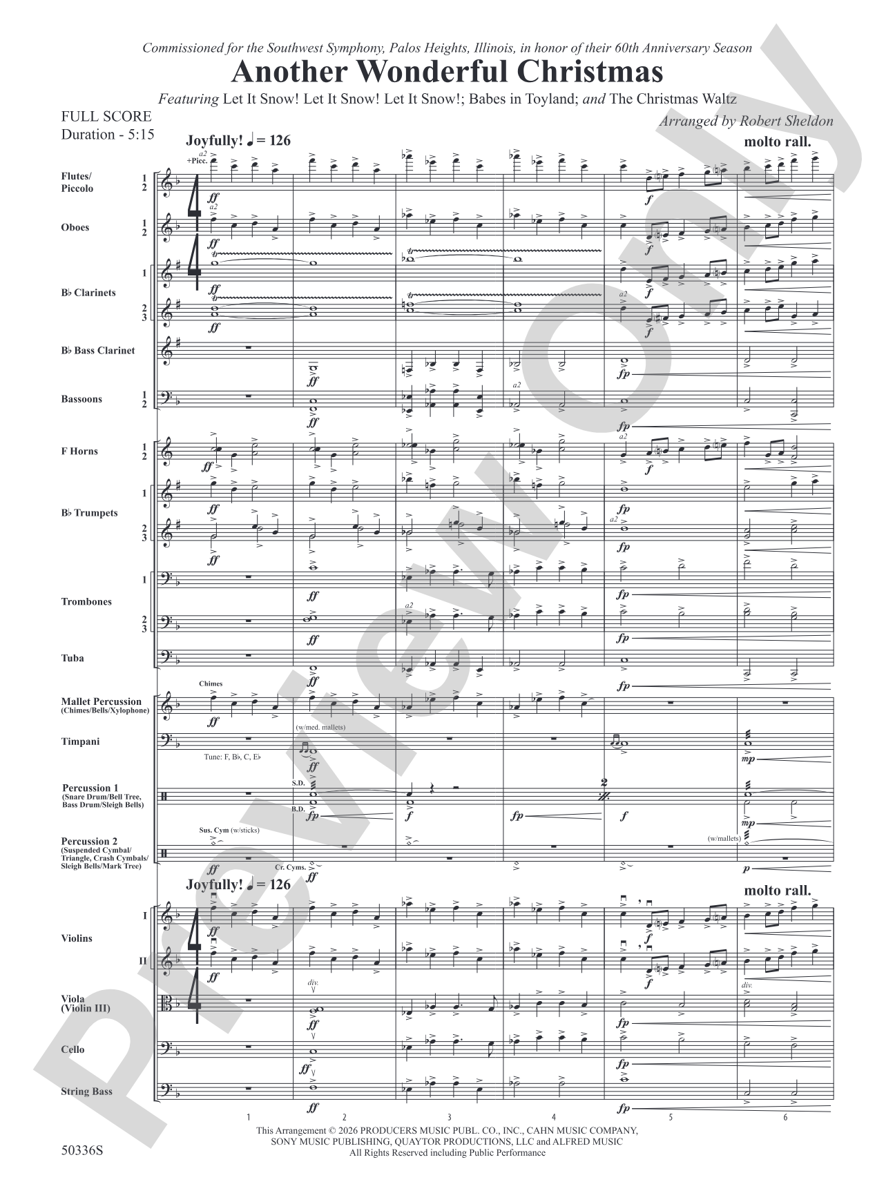 Another Wonderful Christmas: Full Orchestra Conductor's Score & Parts