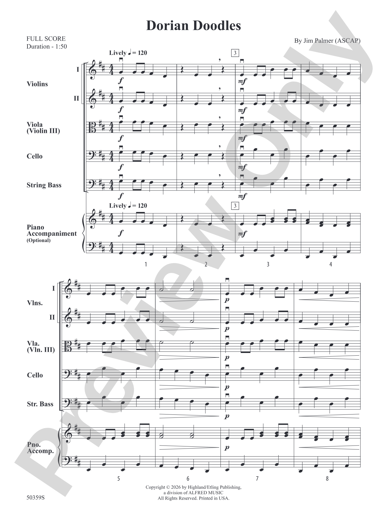 Dorian Doodles: String Orchestra Conductor's Score & Parts