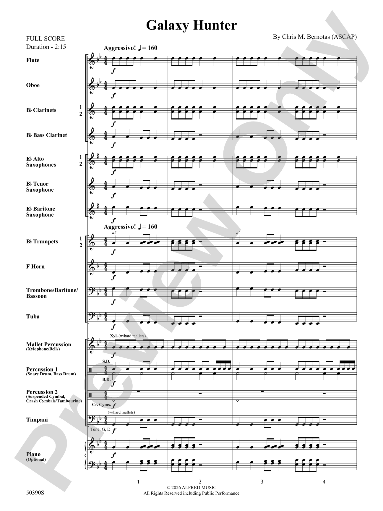 Galaxy Hunter: Concert Band Conductor Score & Parts