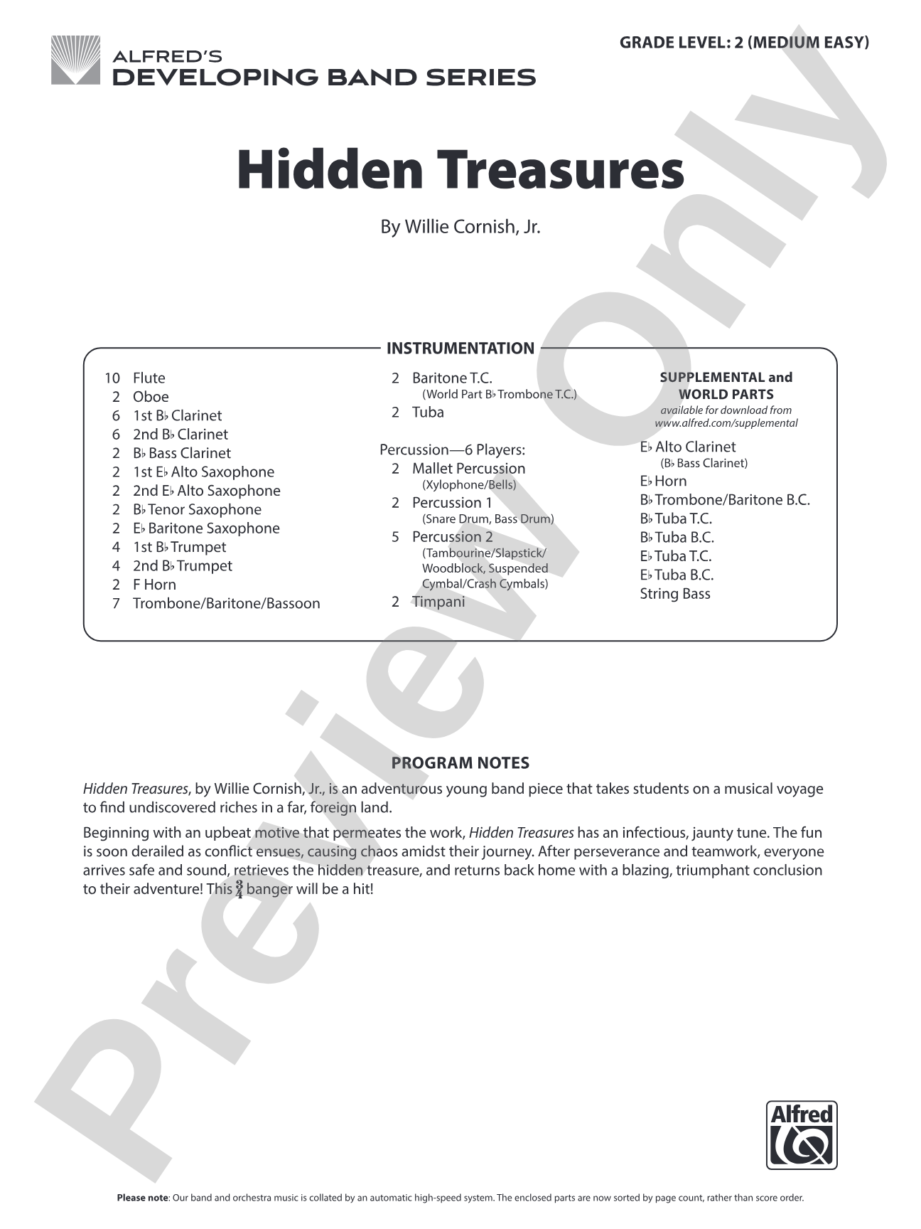 Hidden Treasures: Concert Band Conductor Score & Parts