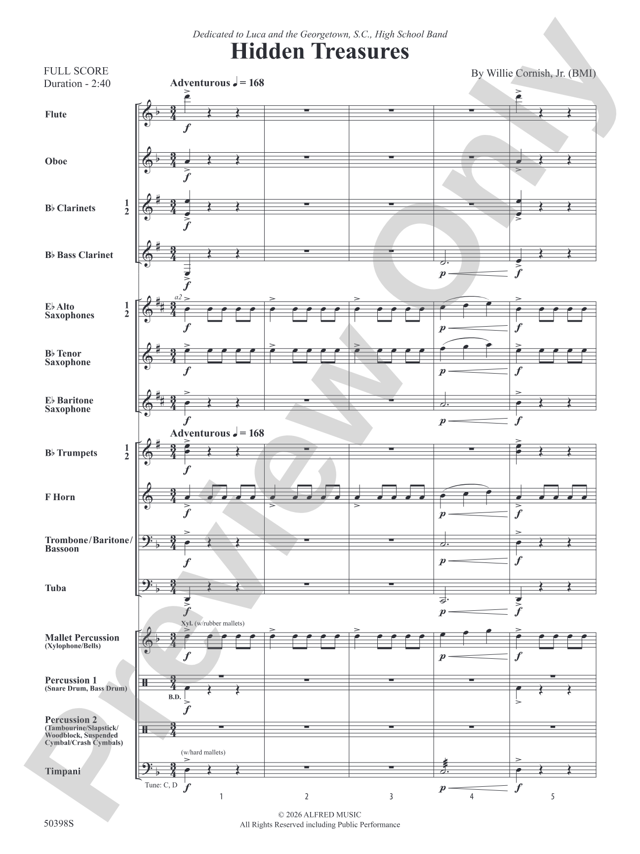 Hidden Treasures: Concert Band Conductor Score & Parts