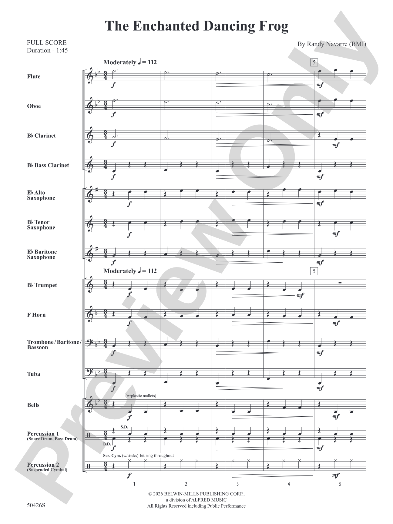 The Enchanted Dancing Frog: Concert Band Conductor Score & Parts