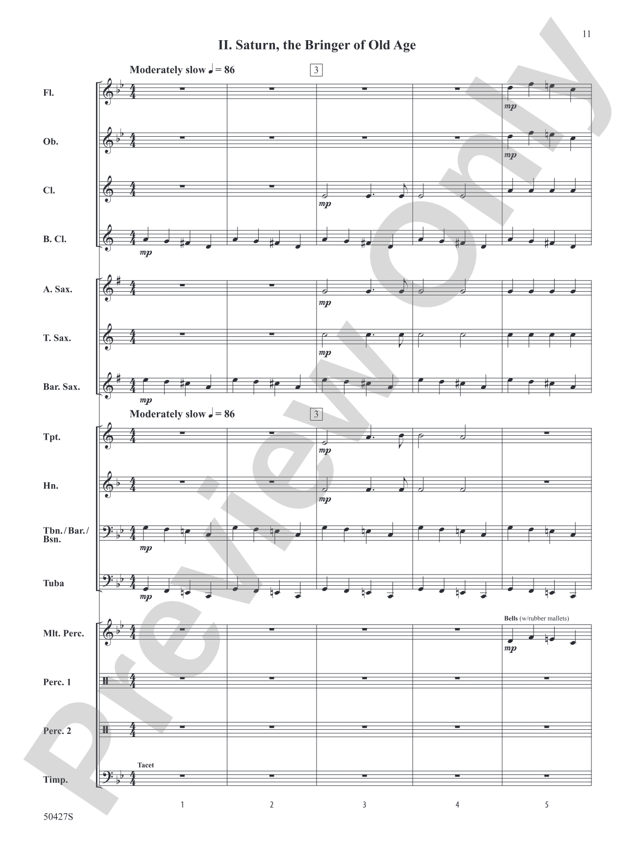 Suite from The Planets: Concert Band Conductor Score & Parts