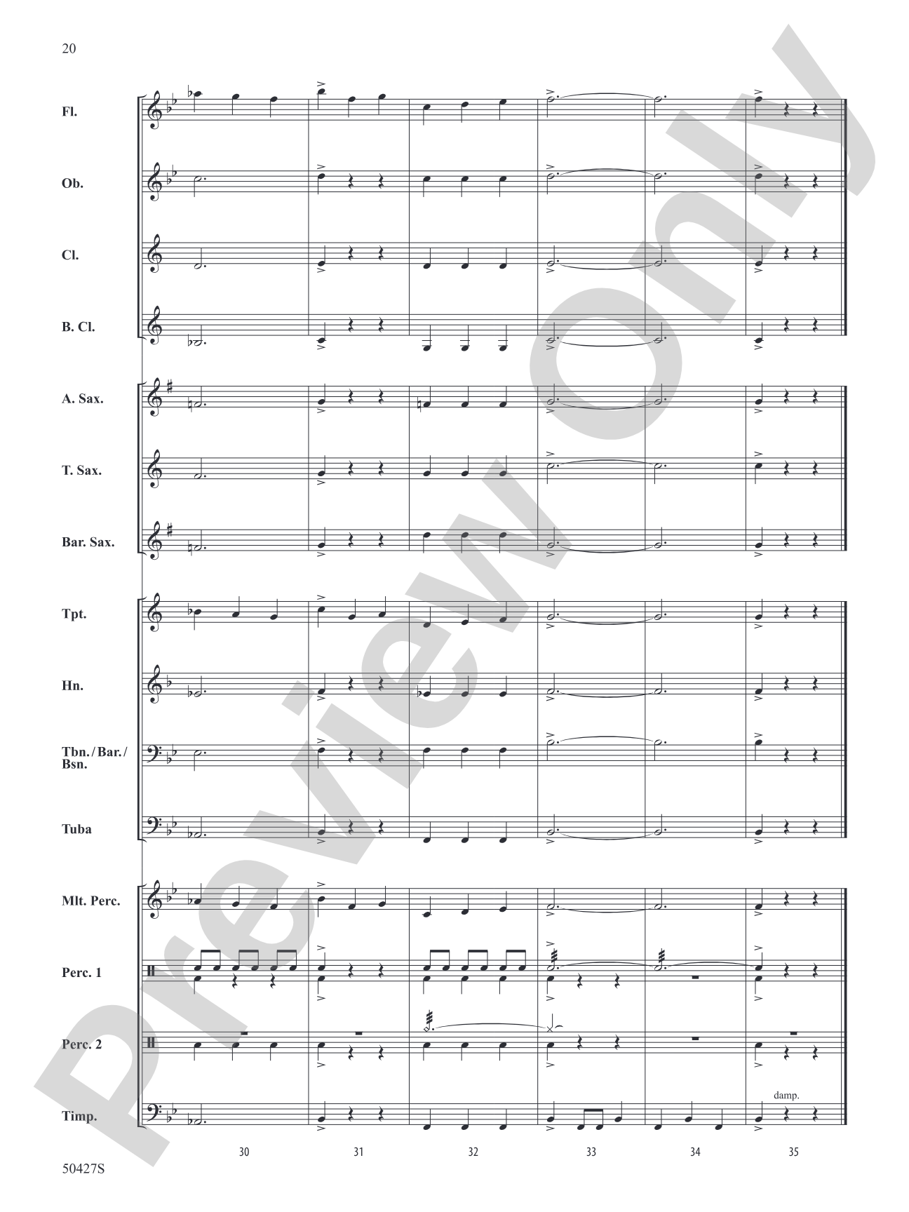 Suite from The Planets: Concert Band Conductor Score & Parts