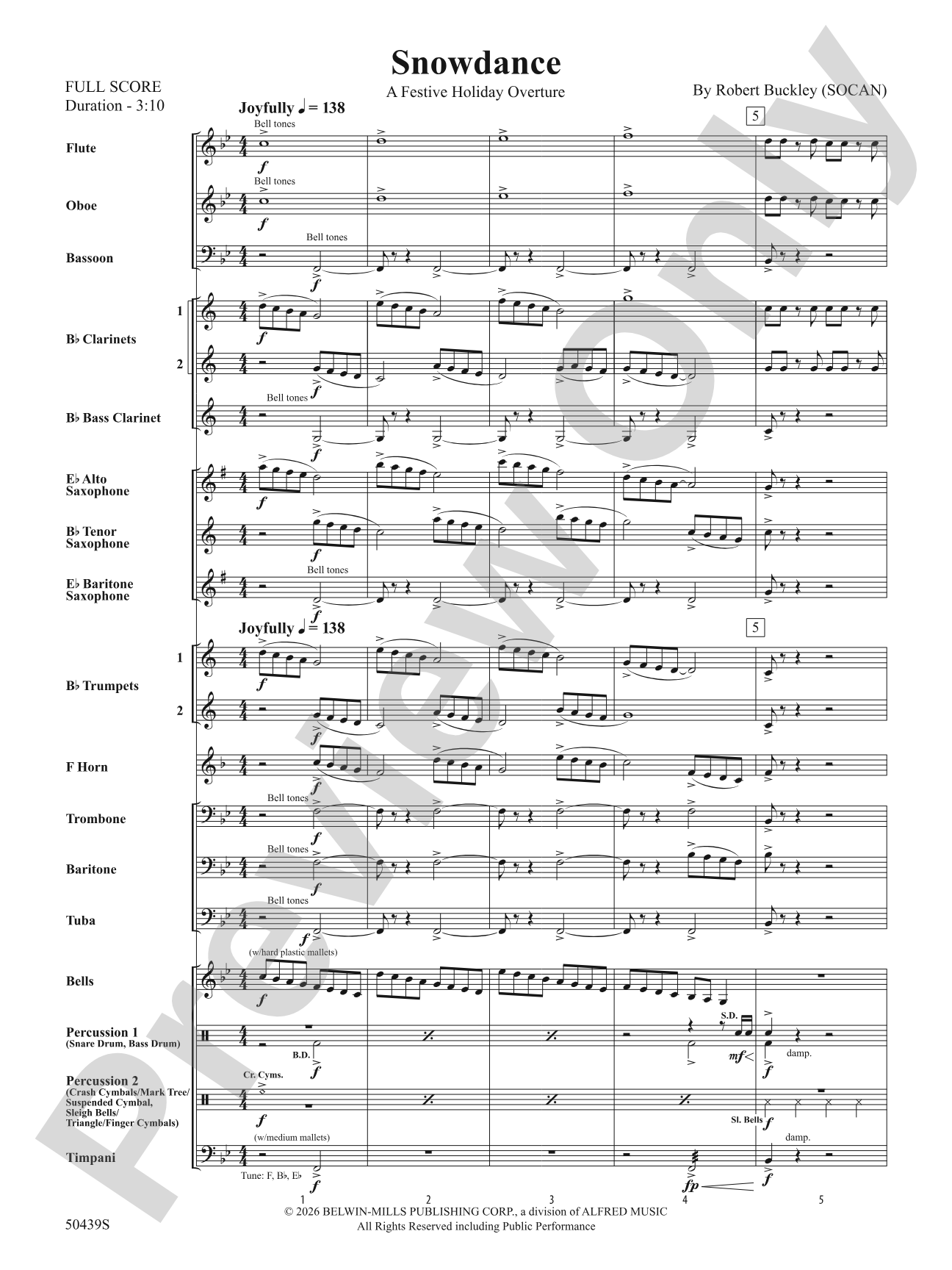Snowdance: Concert Band Conductor Score & Parts