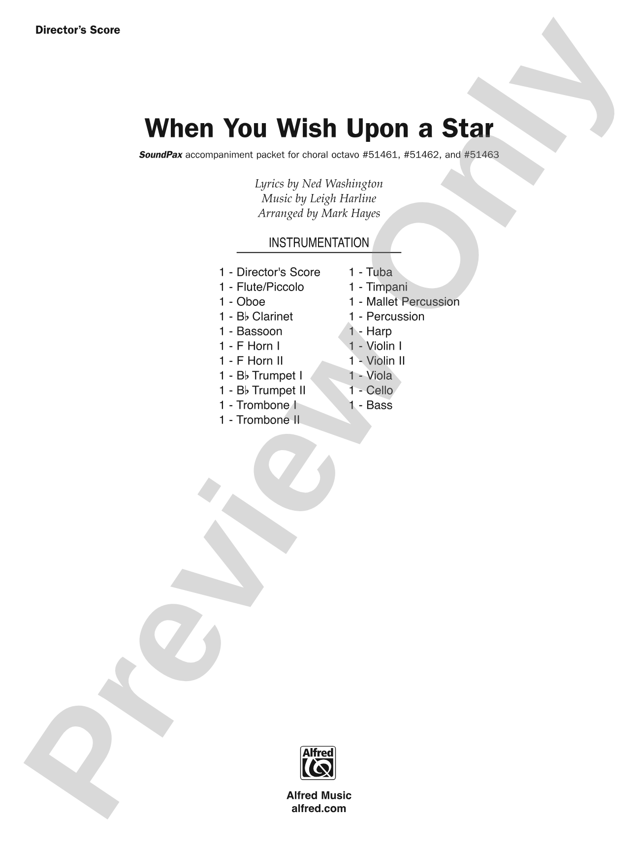When You Wish Upon a Star: Choral Octavo SoundPax