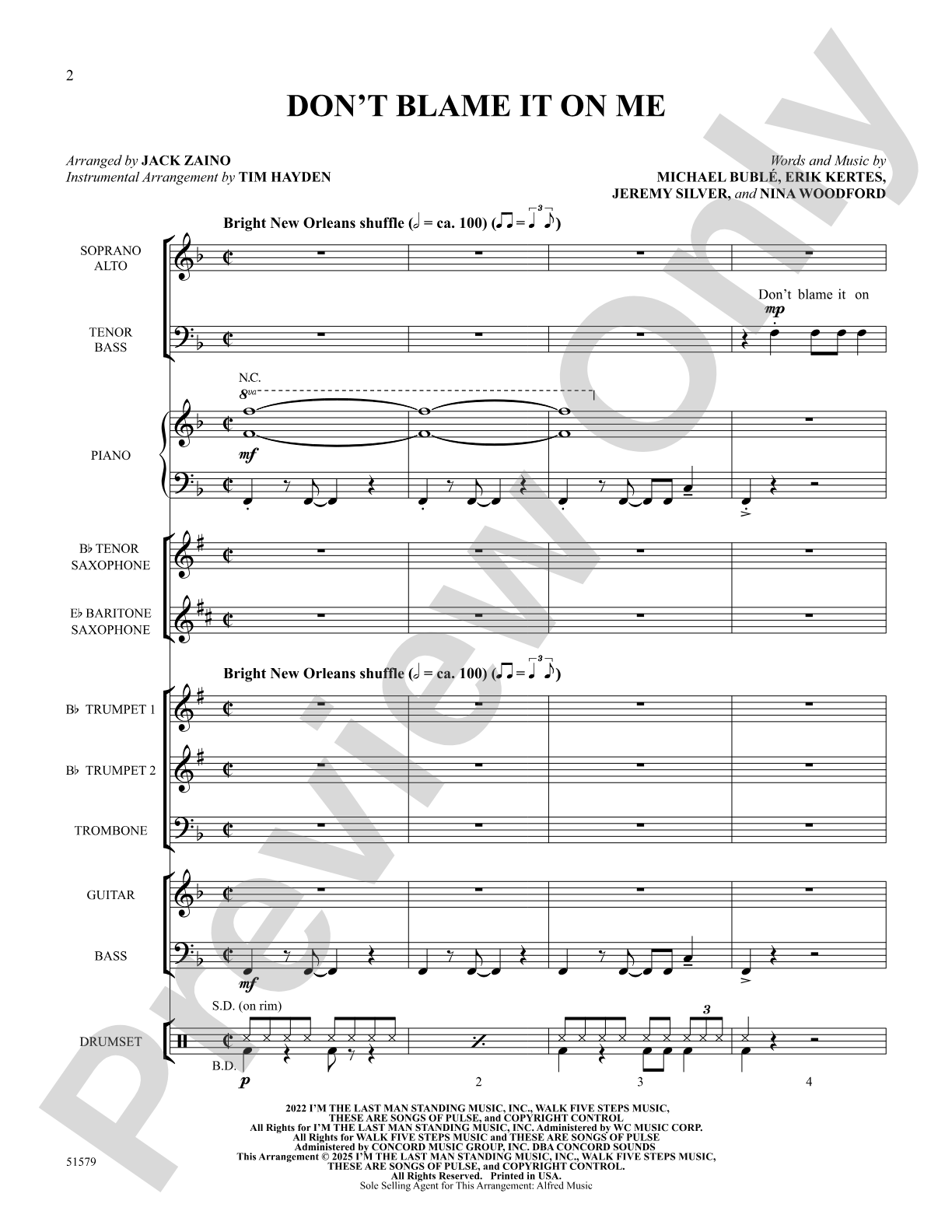 Don't Blame It on Me: Choral Octavo SoundPax