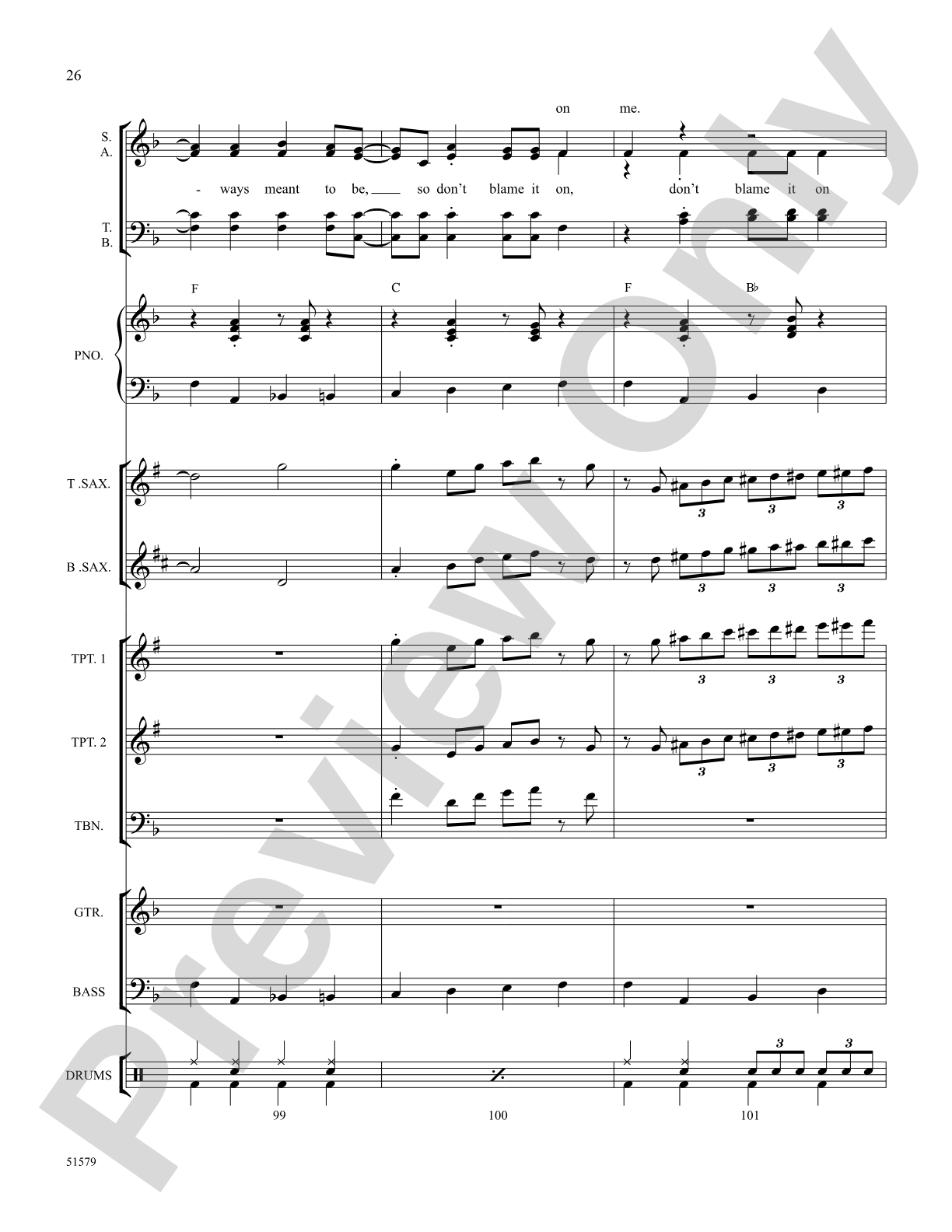 Don't Blame It on Me: Choral Octavo SoundPax