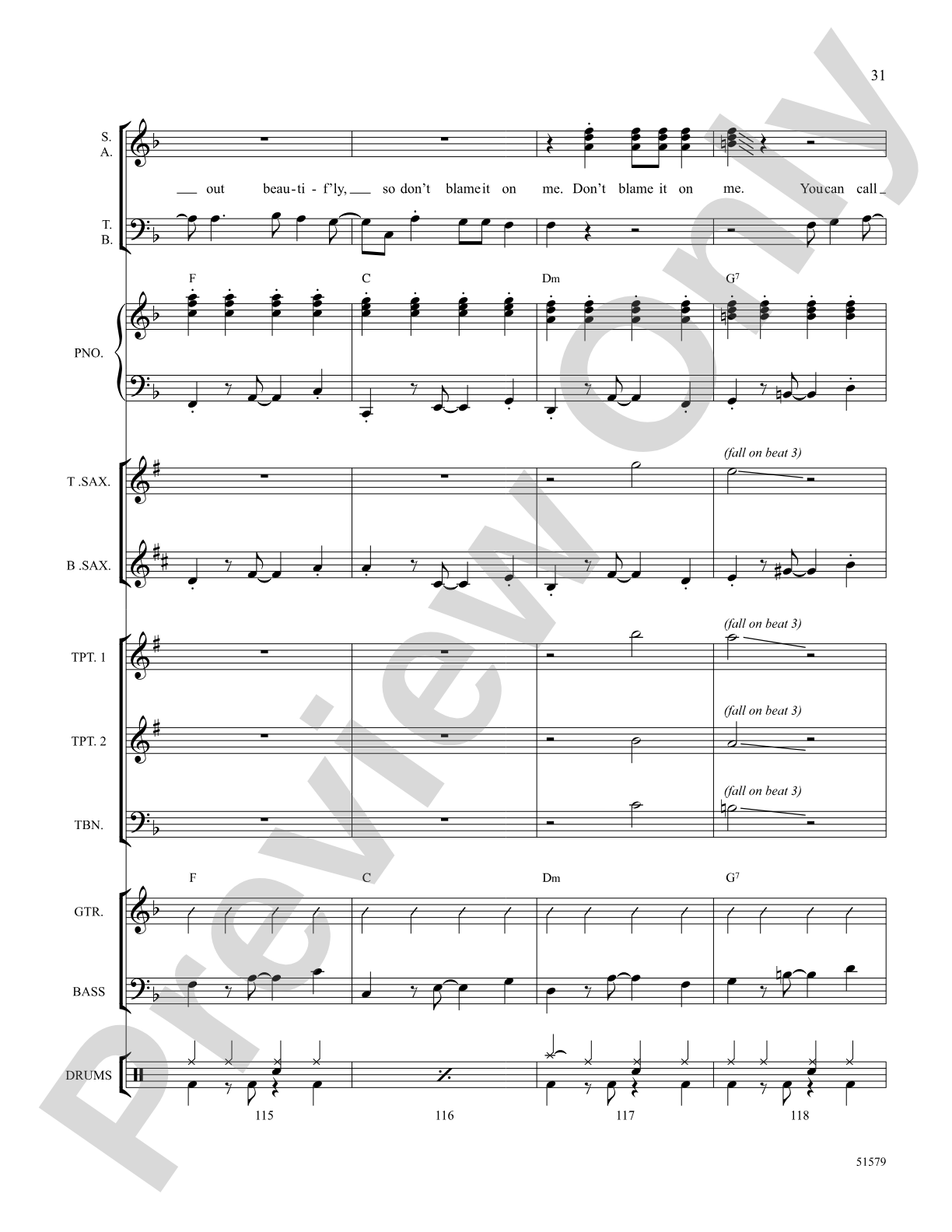 Don't Blame It on Me: Choral Octavo SoundPax