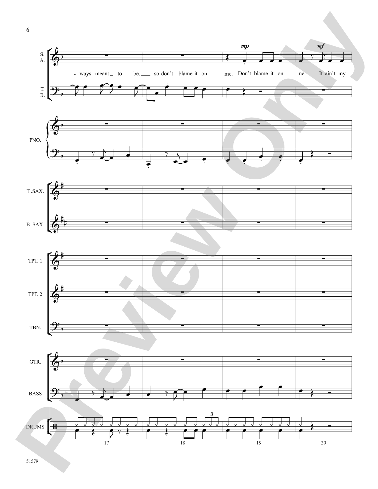 Don't Blame It on Me: Choral Octavo SoundPax