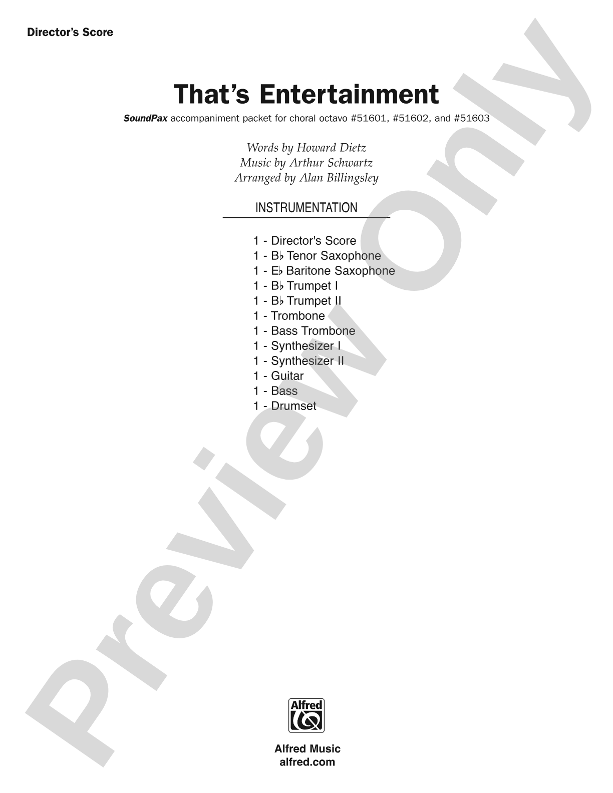 That's Entertainment: Choral Octavo SoundPax