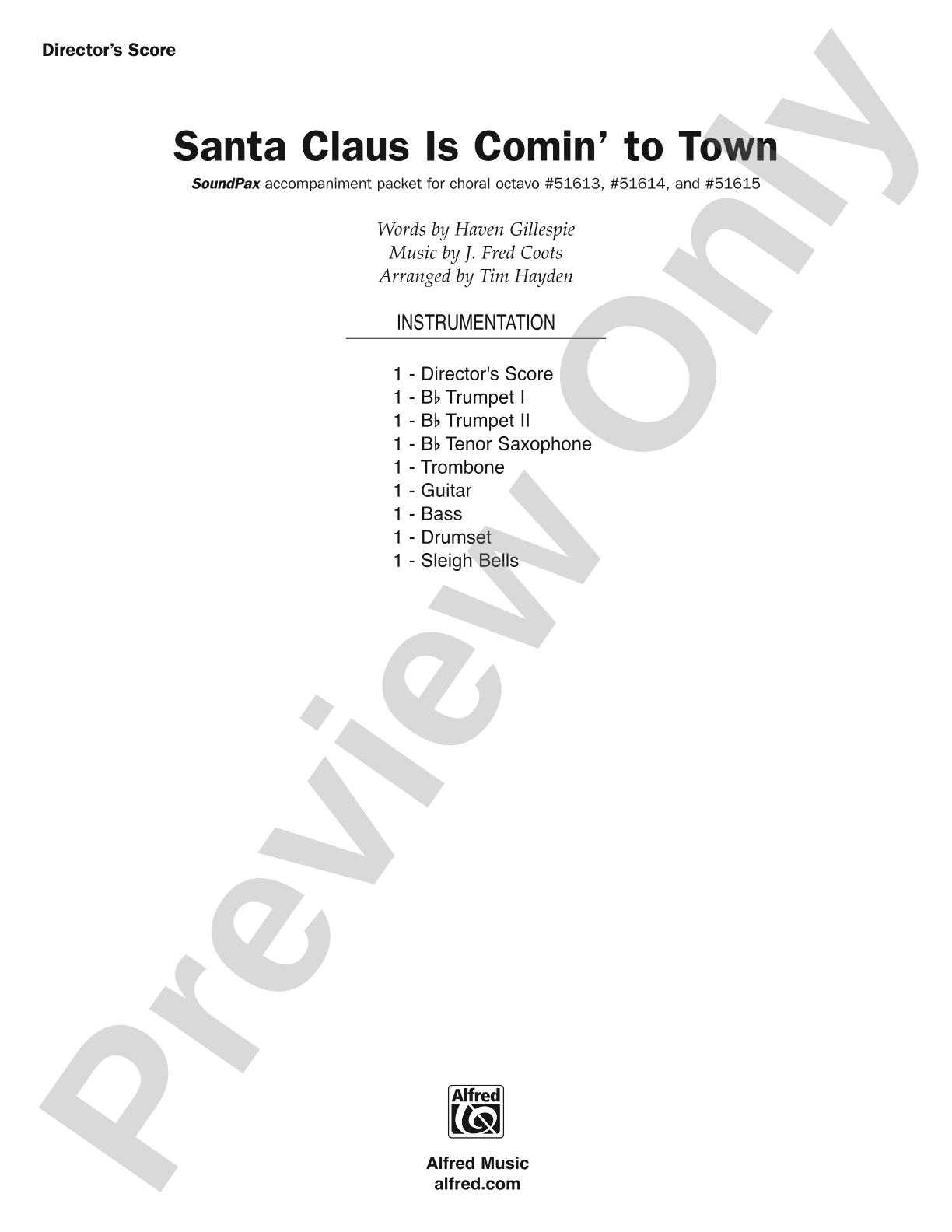 Santa Claus Is Comin' to Town: Choral Octavo SoundPax