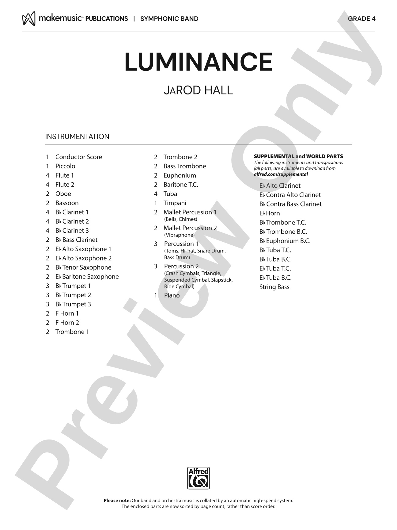 Luminance: Concert Band Conductor Score & Parts