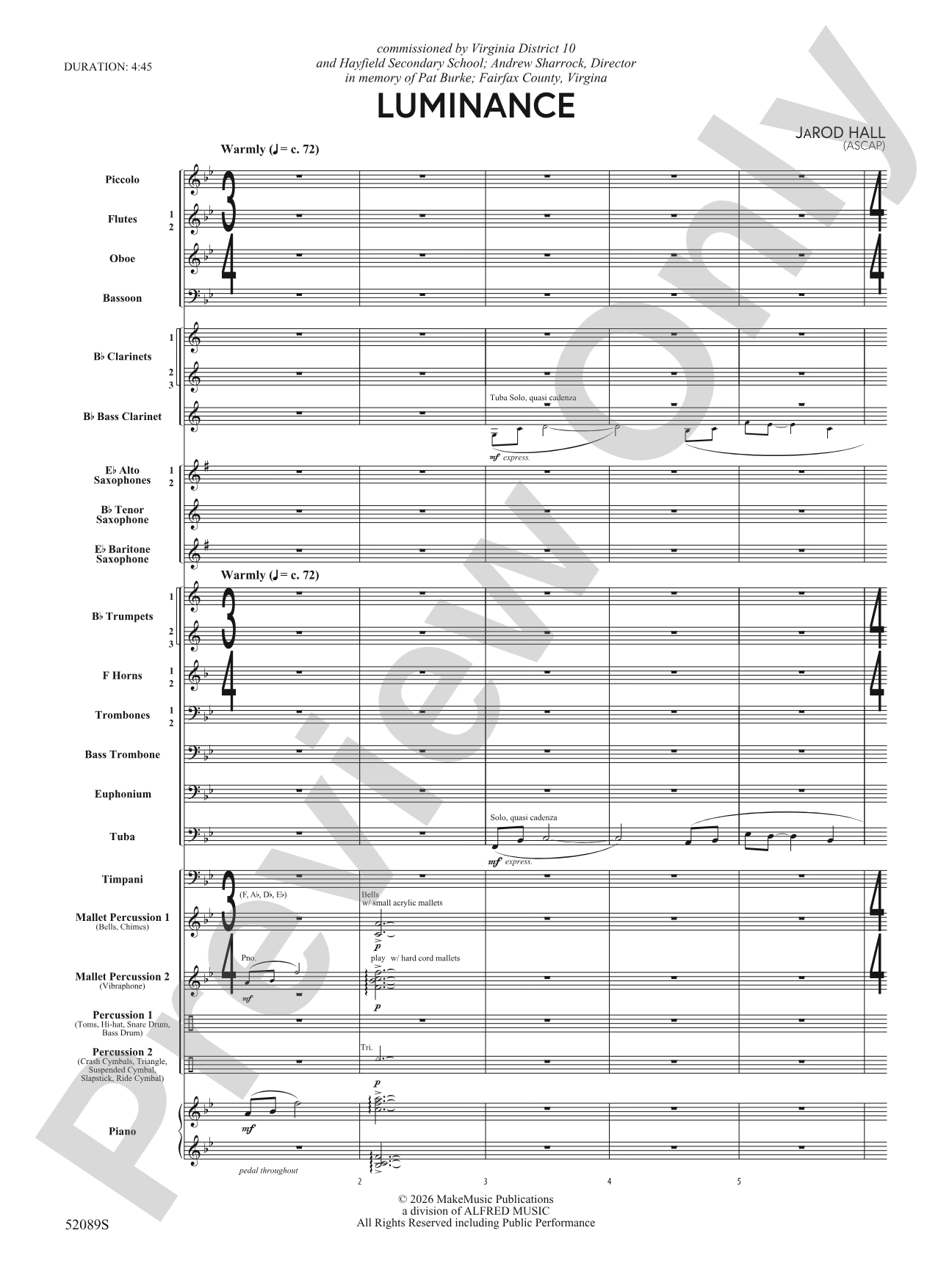 Luminance: Concert Band Conductor Score & Parts