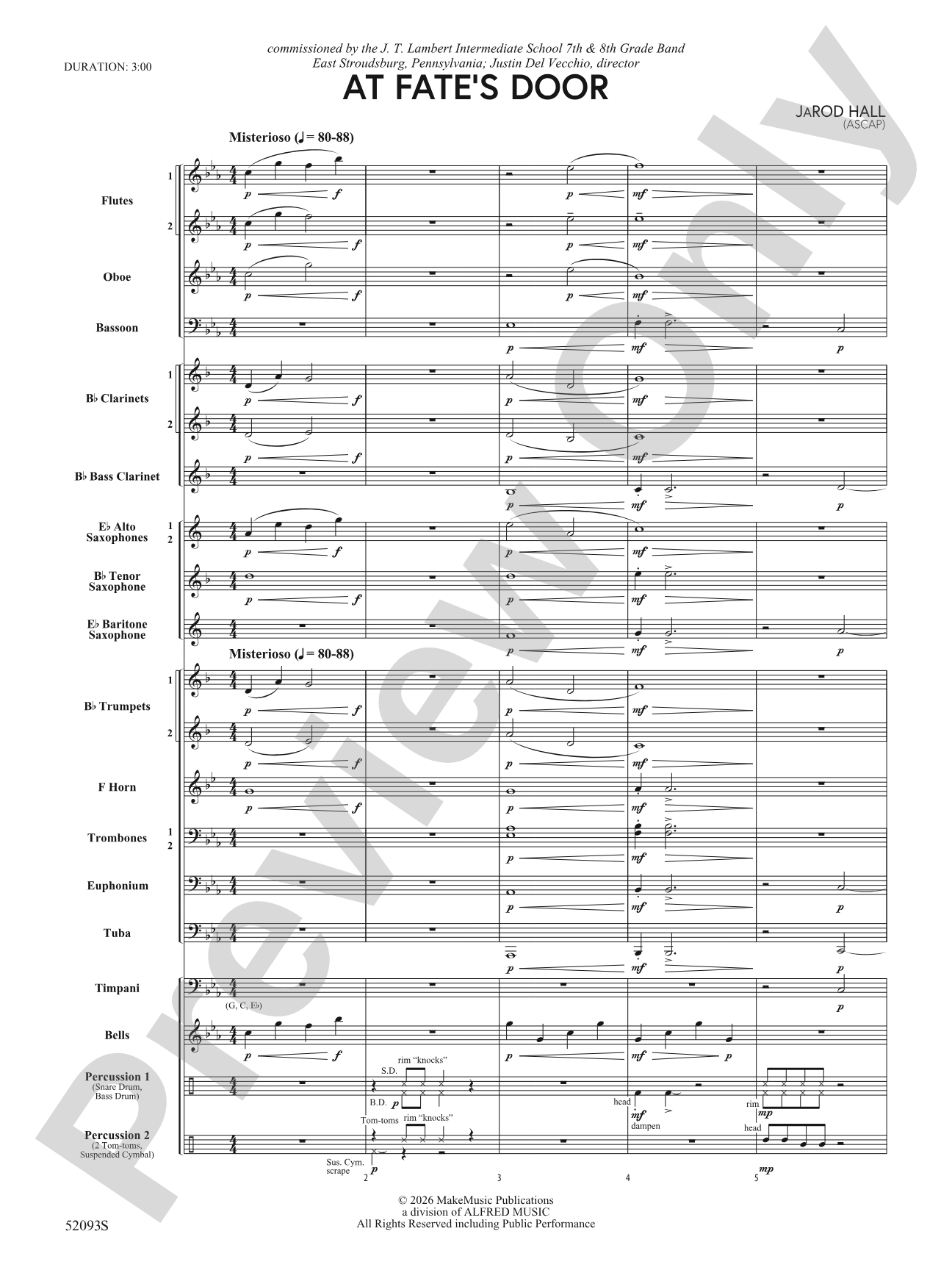 At Fate's Door: Concert Band Conductor Score & Parts