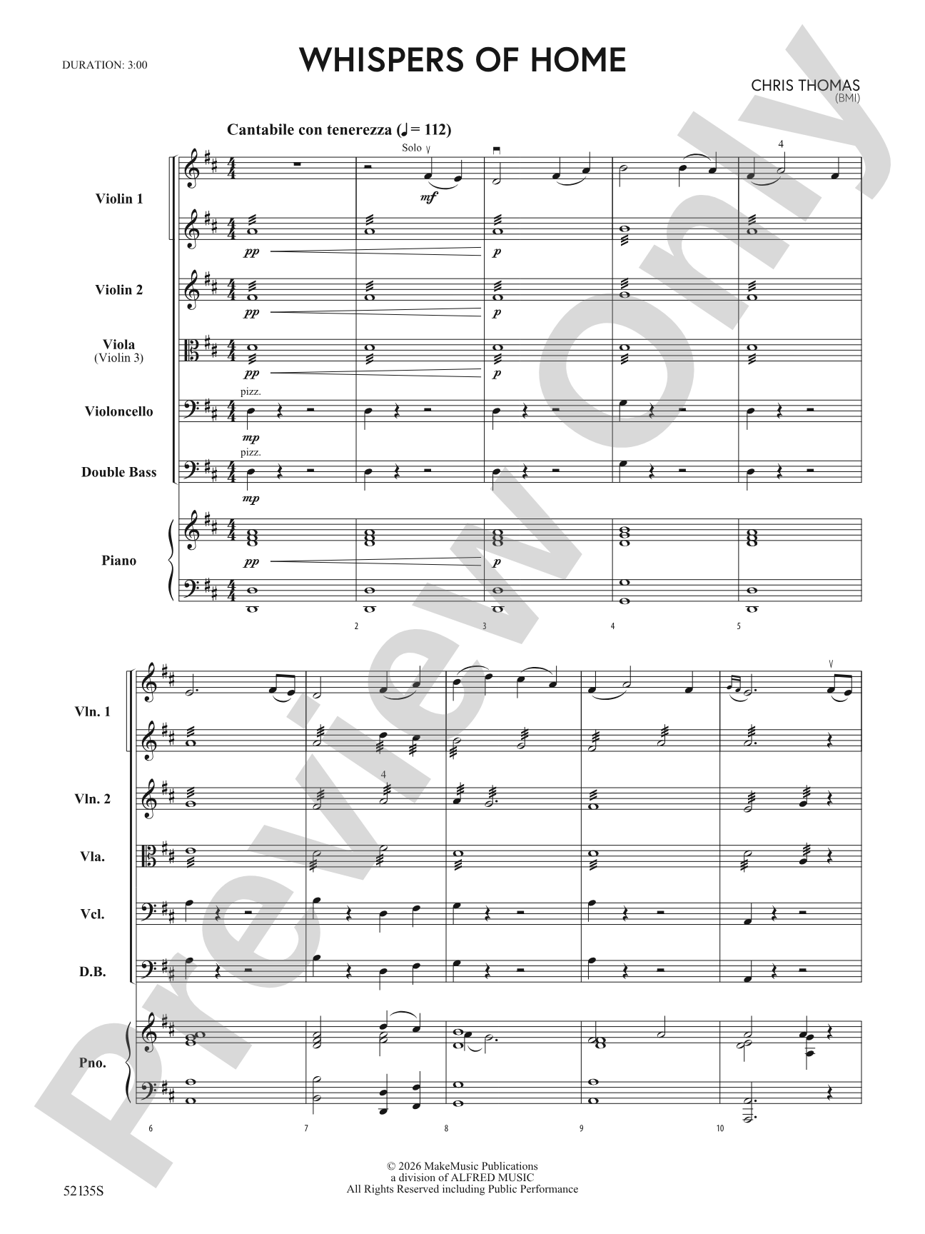 Whispers of Home: String Orchestra Conductor Score & Parts
