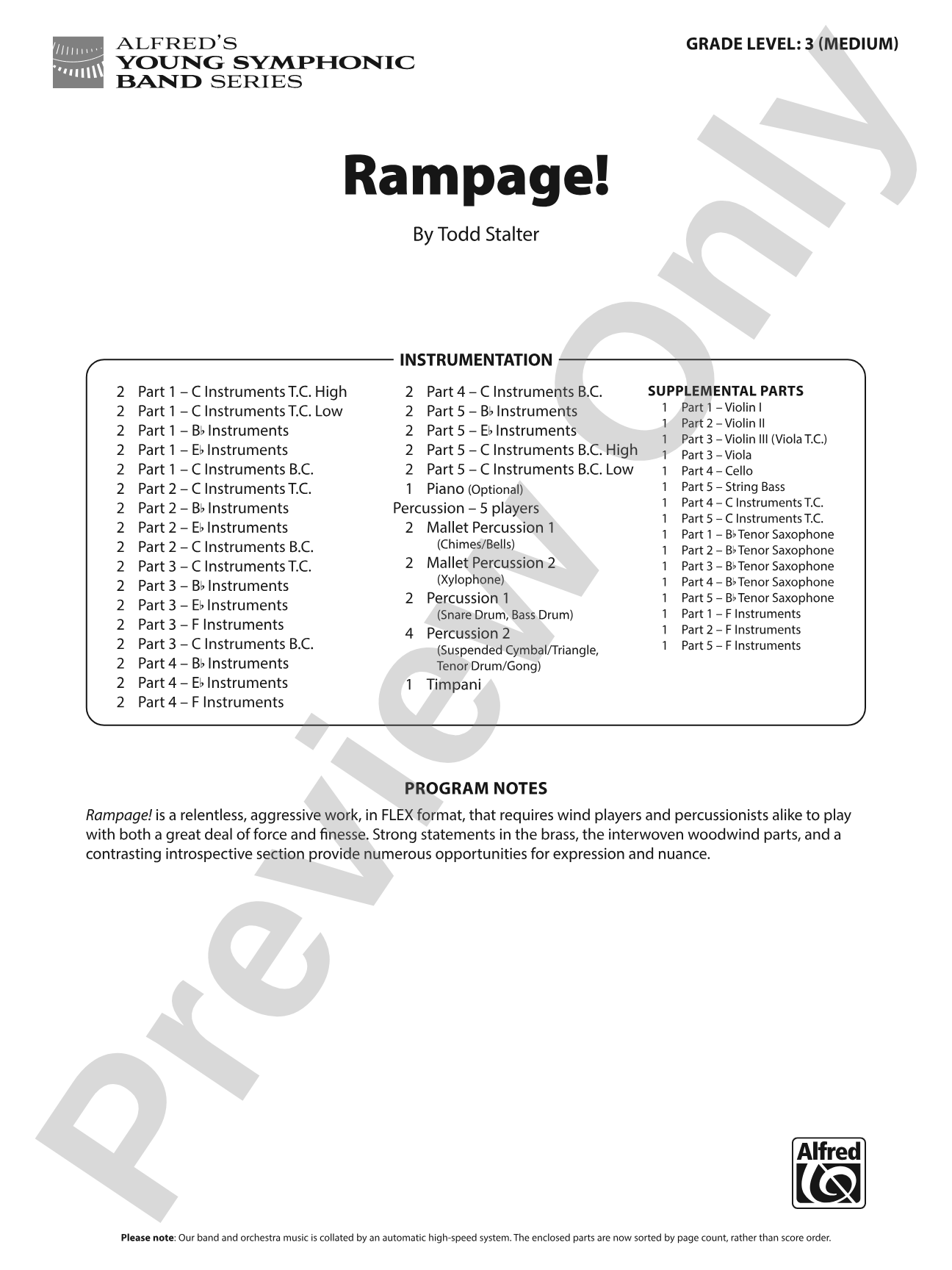 Rampage!: Flexible Band/String Ensemble Score & Parts