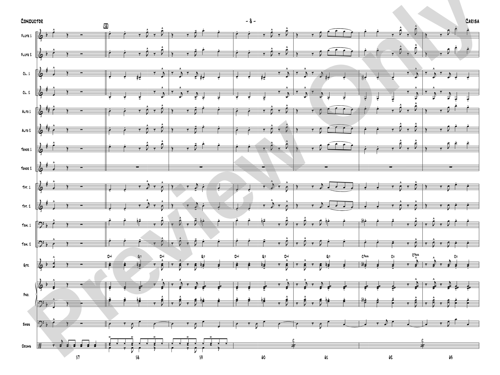 Cariba: Jazz Ensemble Conductor Score & Parts