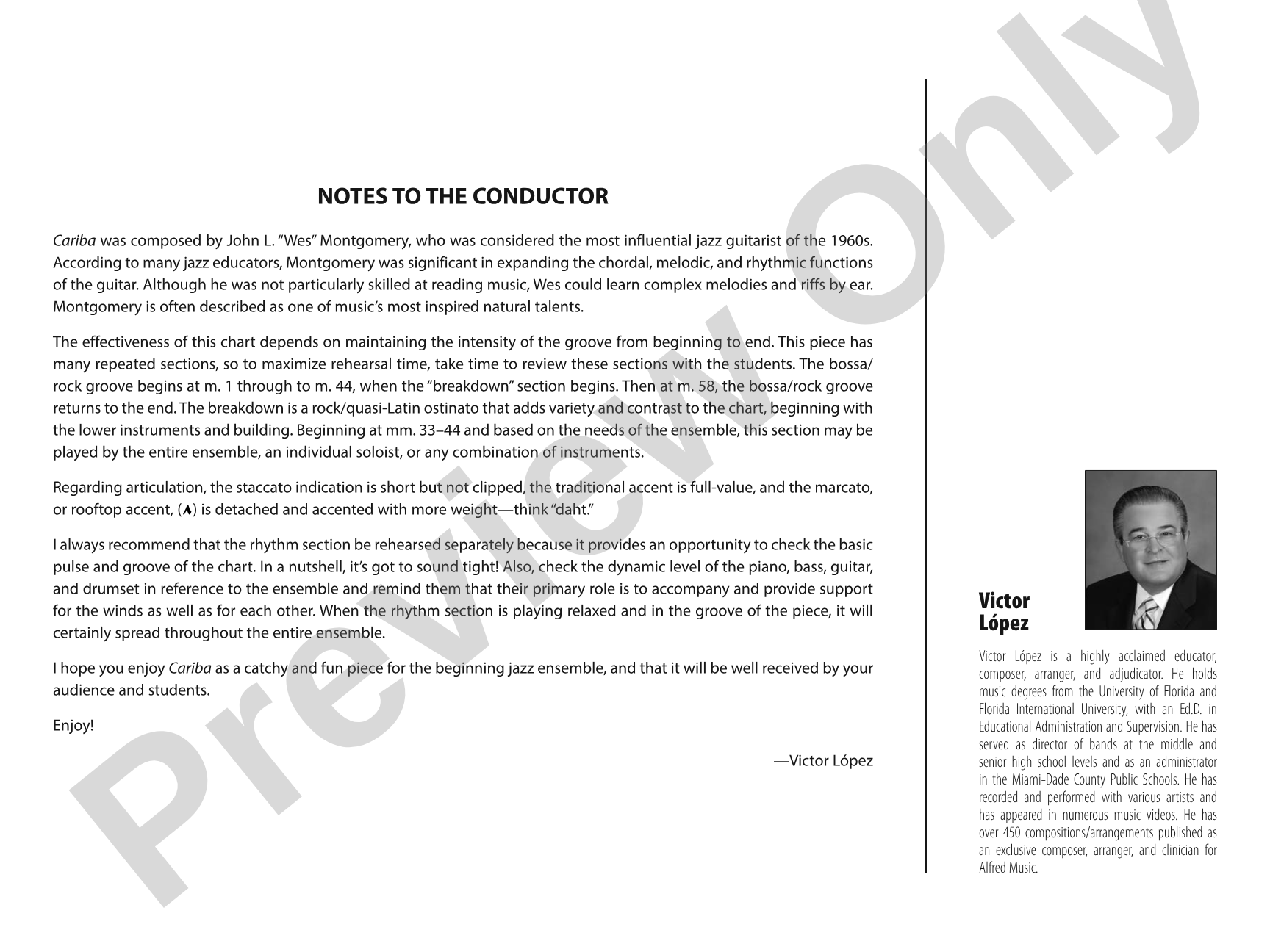 Cariba: Jazz Ensemble Conductor Score & Parts