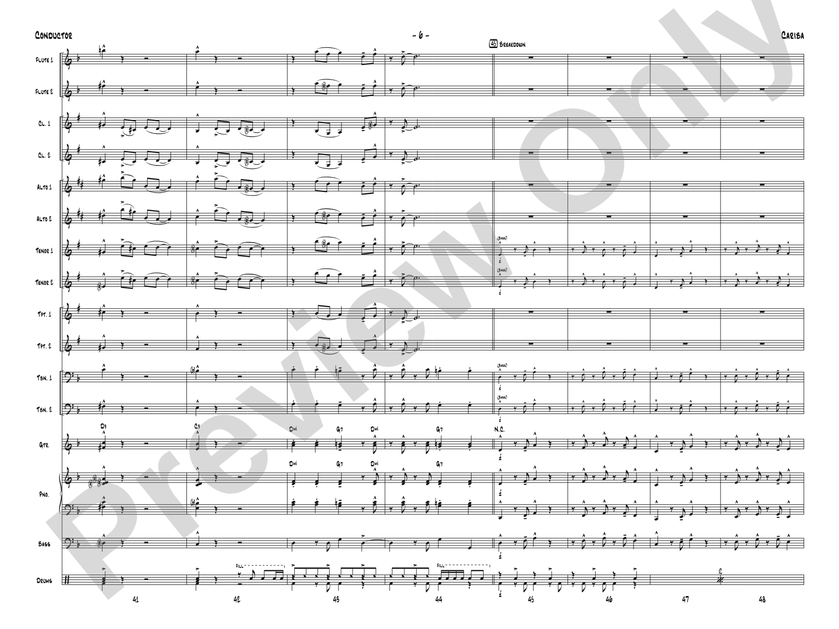 Cariba: Jazz Ensemble Conductor Score & Parts