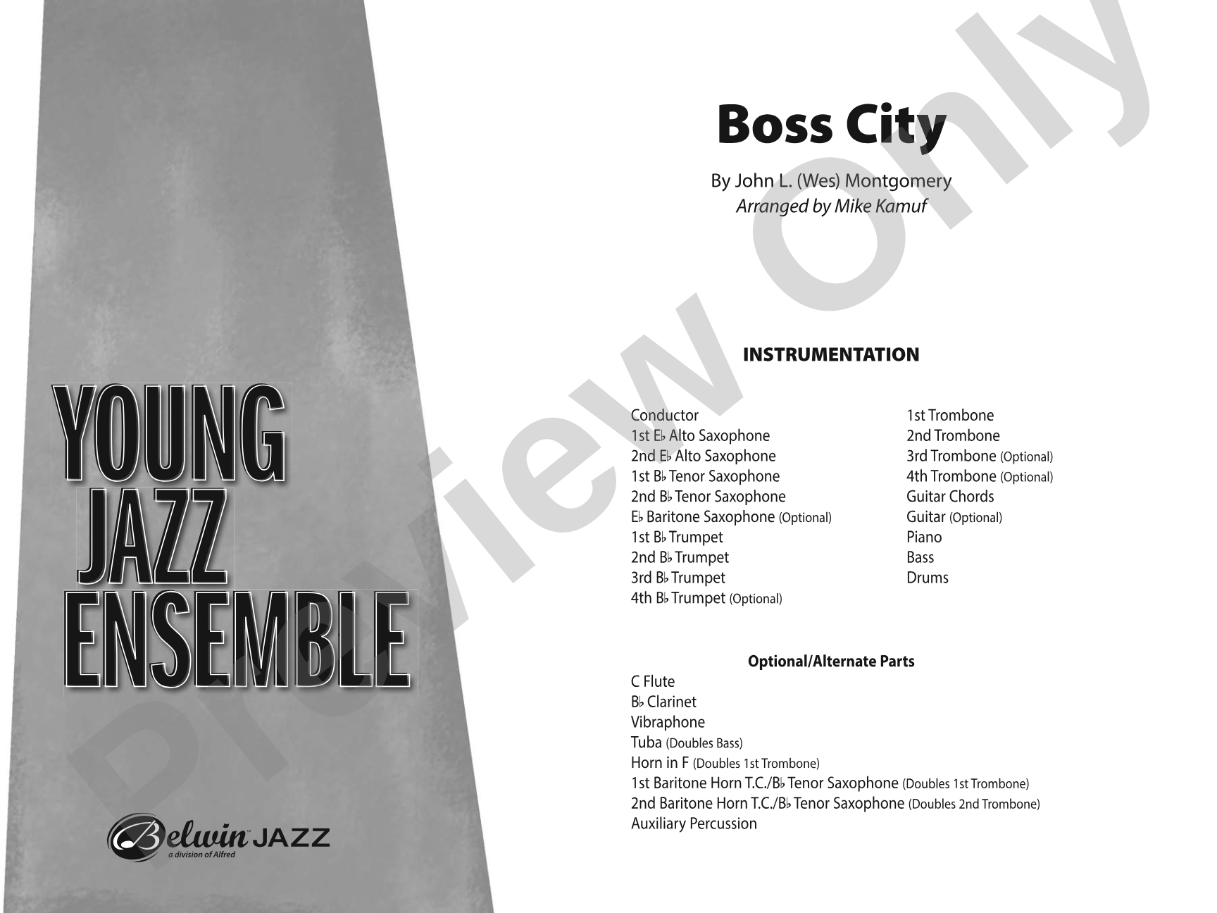 Boss City: Jazz Ensemble Conductor Score & Parts