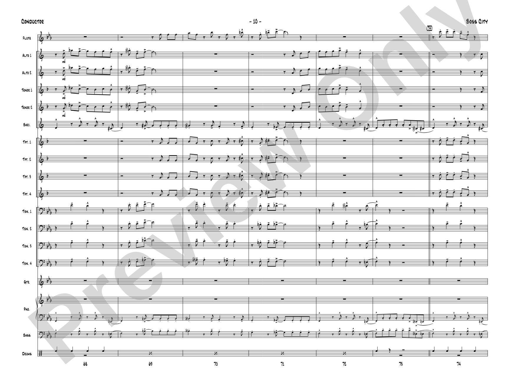 Boss City: Jazz Ensemble Conductor Score & Parts