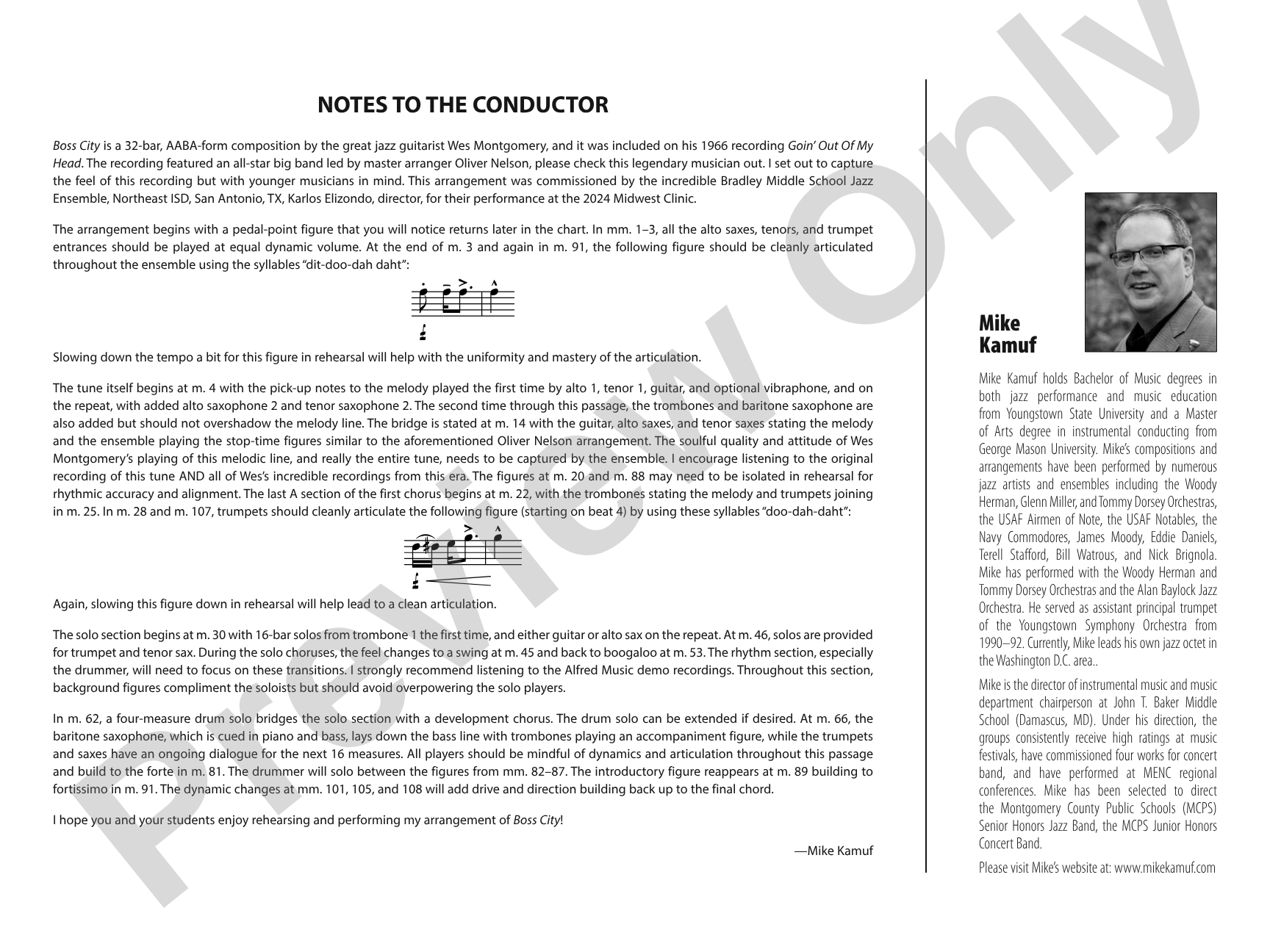 Boss City: Jazz Ensemble Conductor Score & Parts