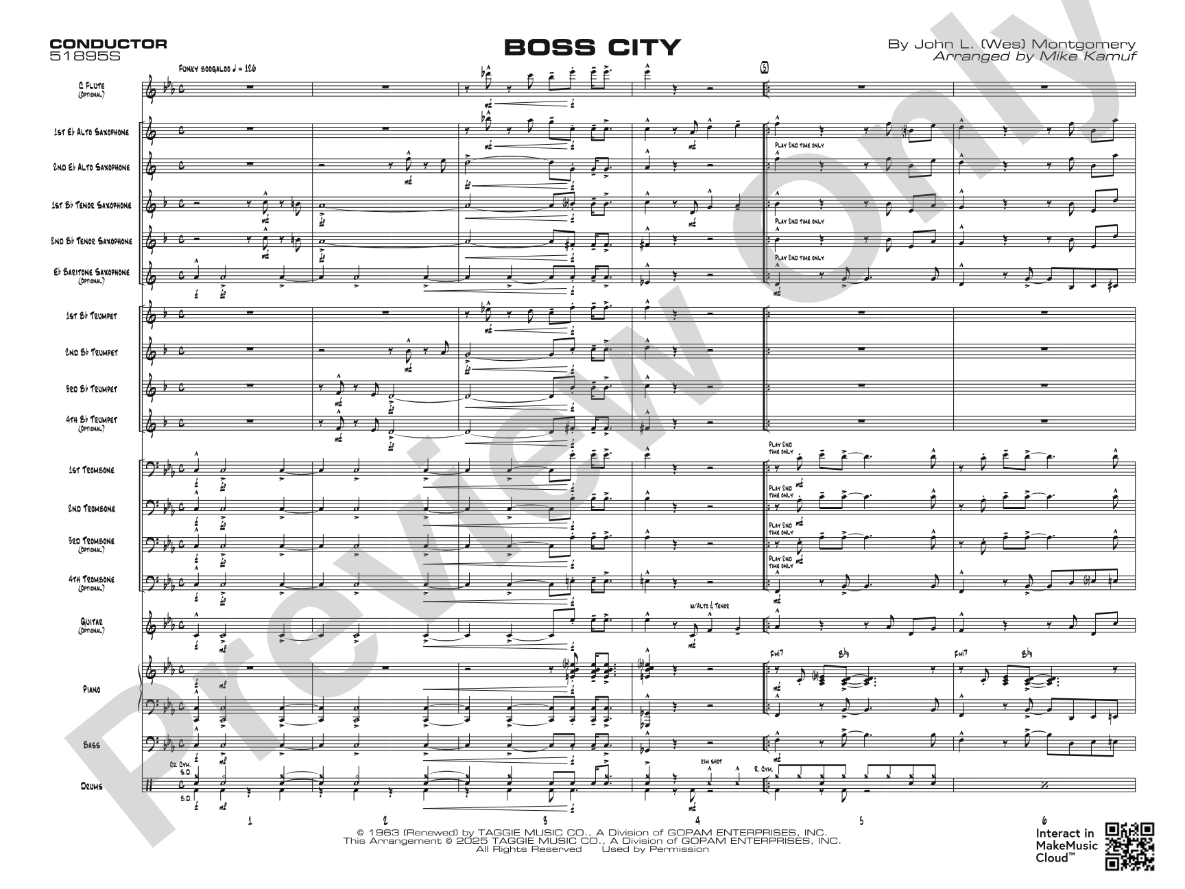 Boss City: Jazz Ensemble Conductor Score & Parts