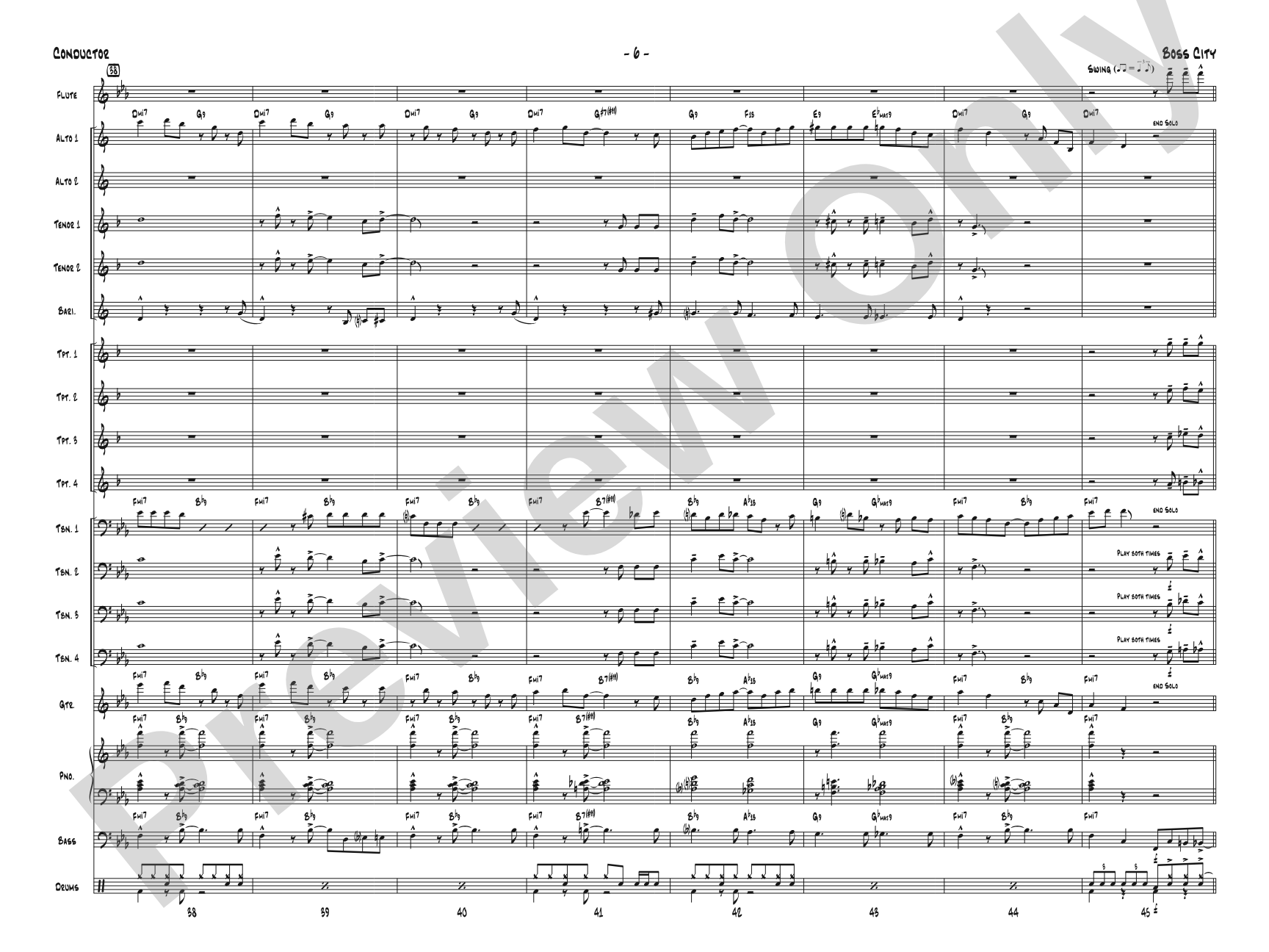 Boss City: Jazz Ensemble Conductor Score & Parts